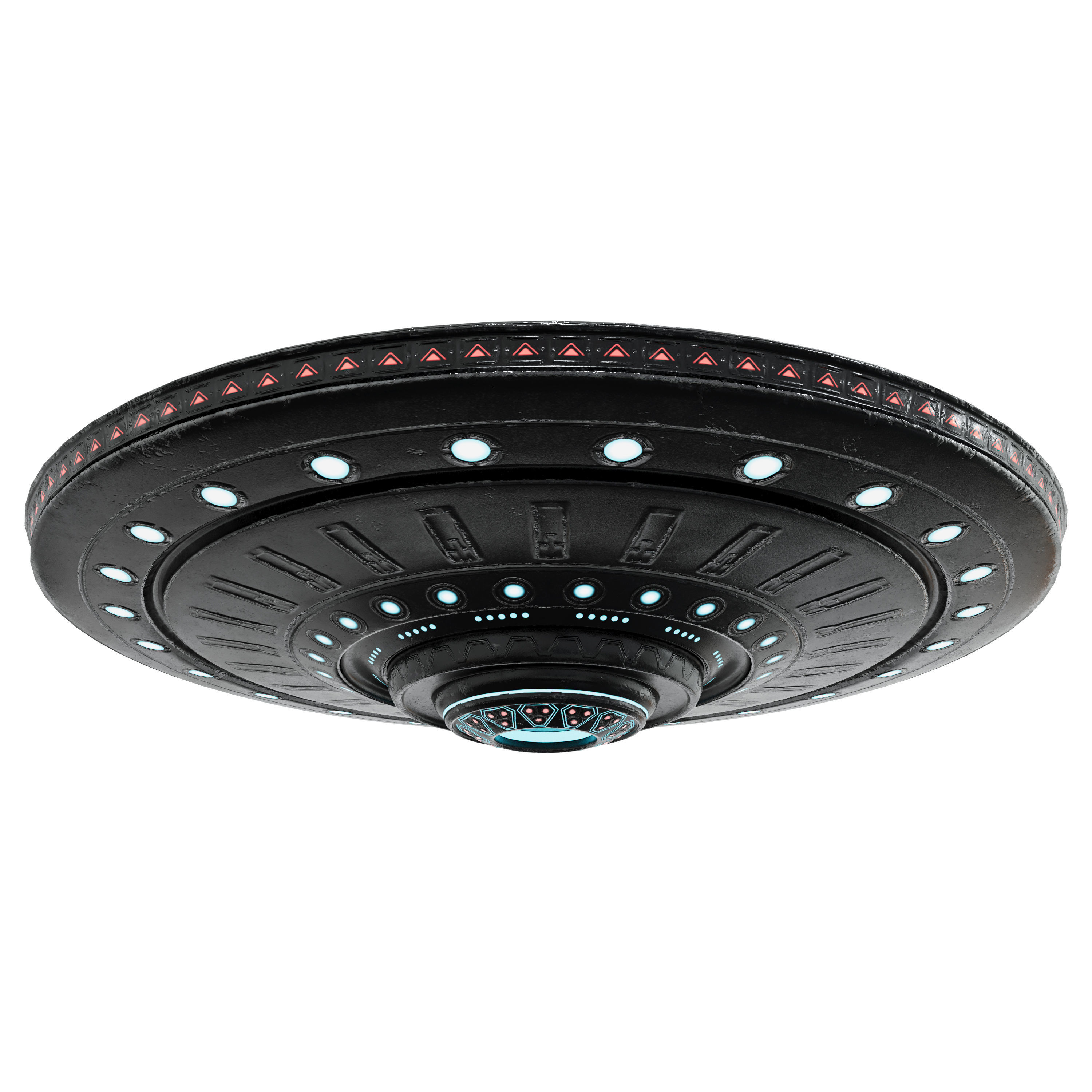 UFO spaceship Sci-fi Low-poly 3D model_3