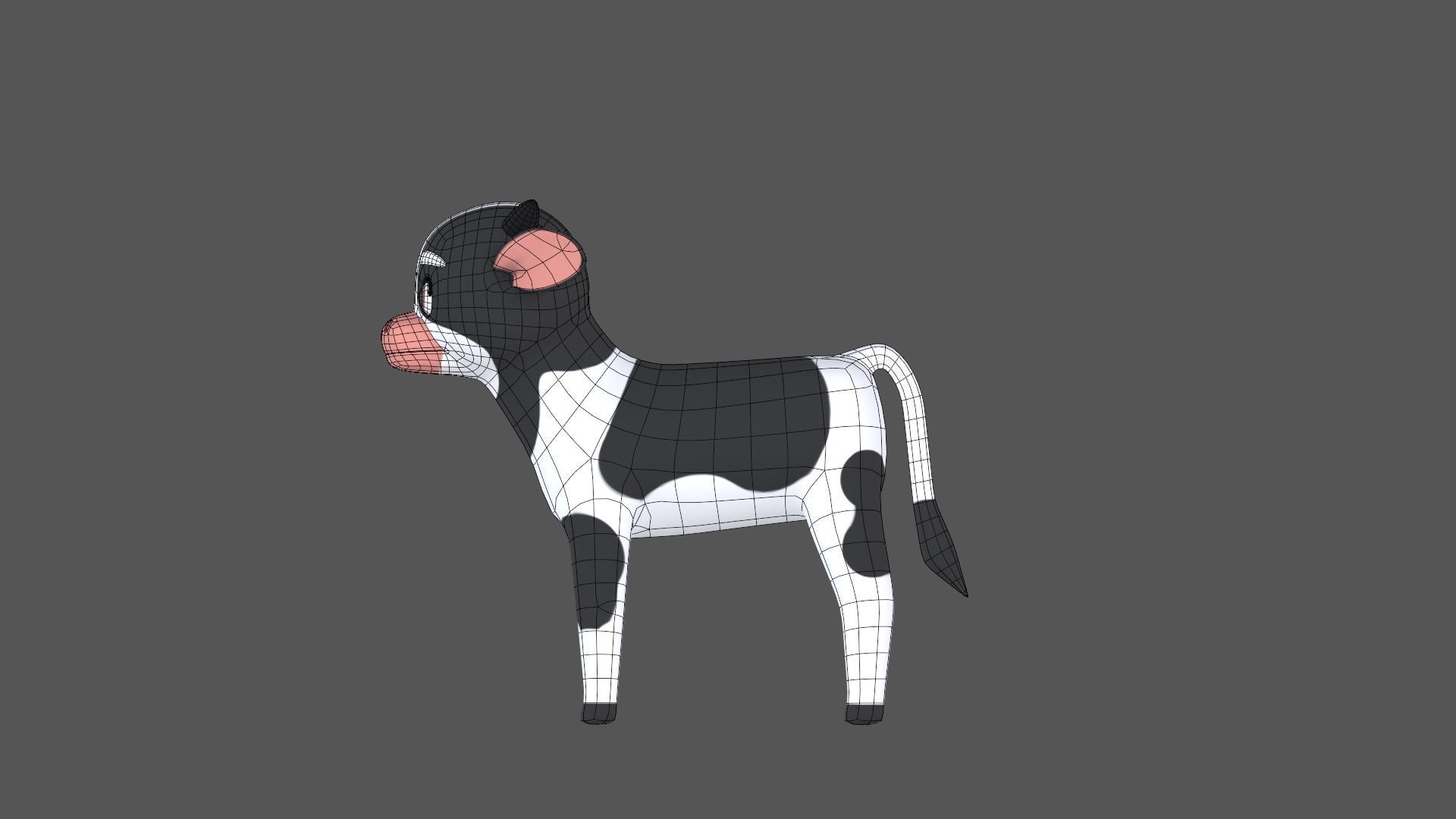 Calf Cartoon Character Low-poly 3D model_30