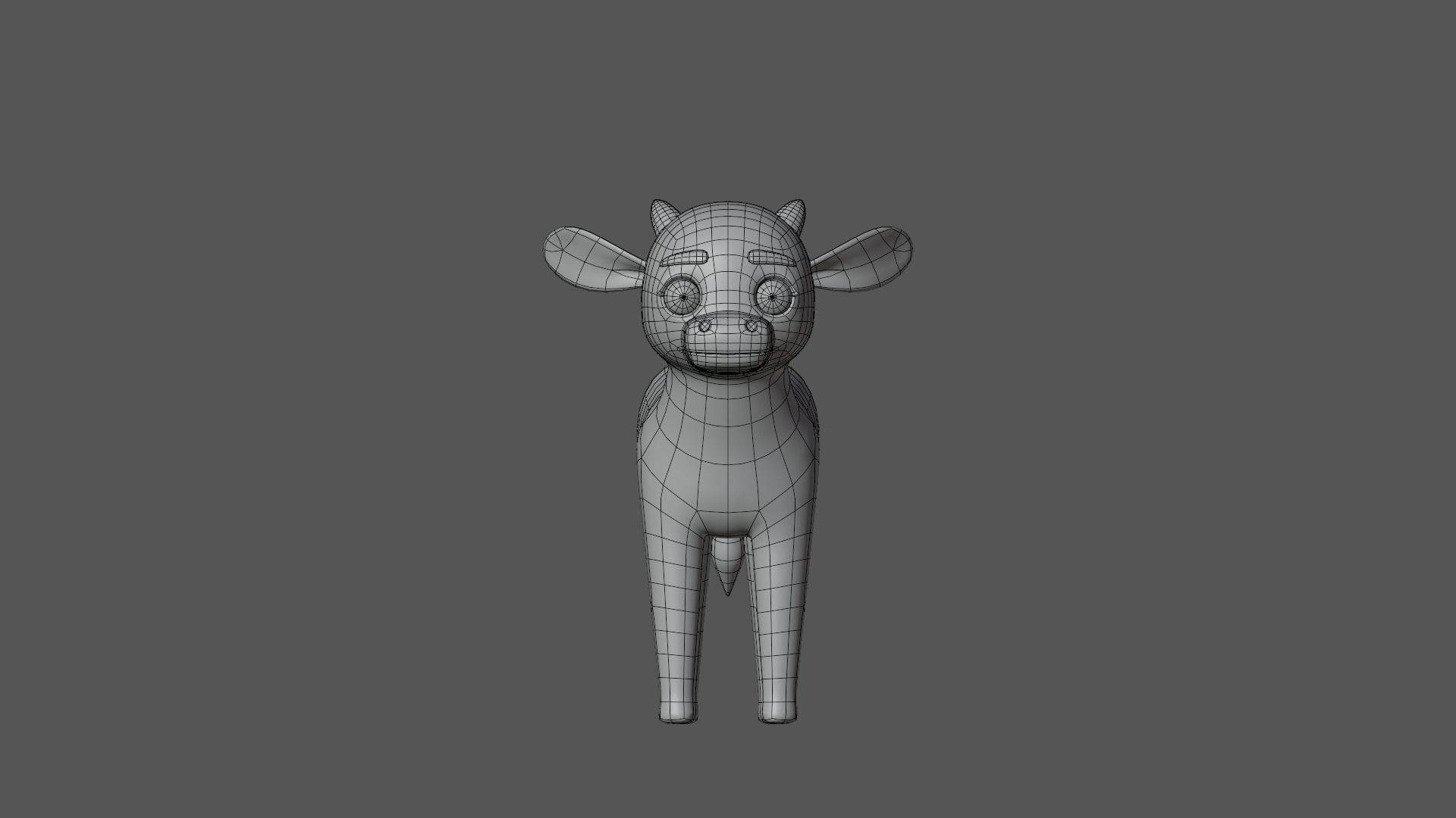 Calf Cartoon Character Low-poly 3D model_23