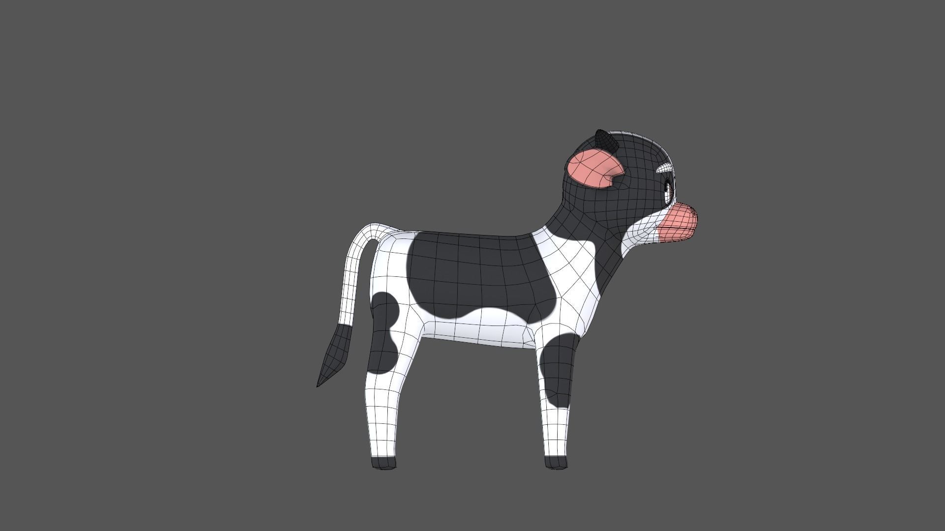 Calf Cartoon Character Low-poly 3D model_28