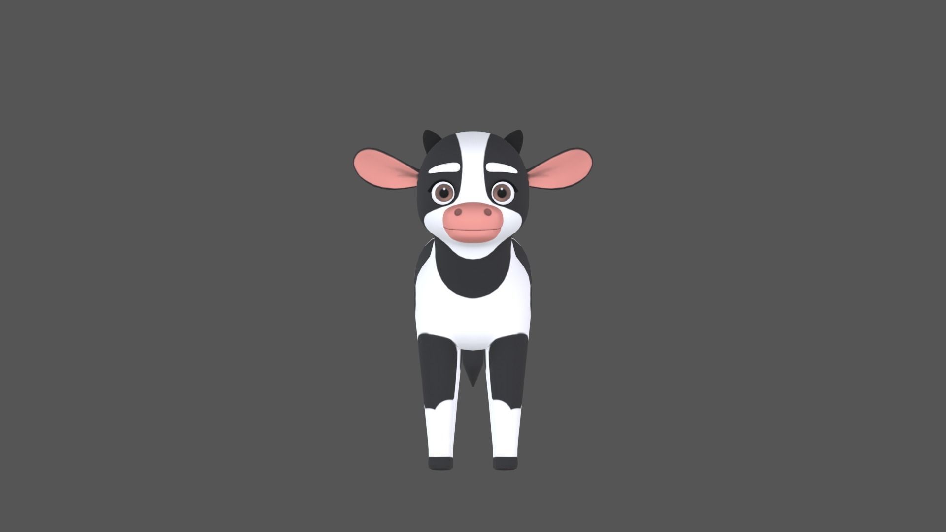 Calf Cartoon Character Low-poly 3D model_15