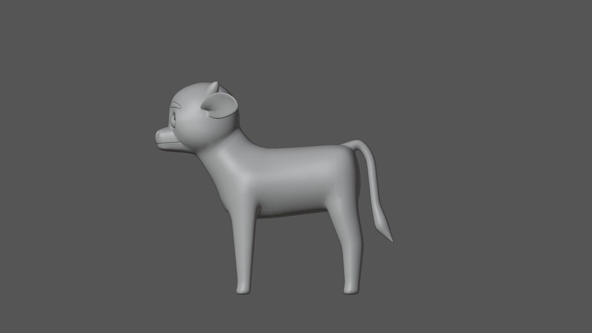 Calf Cartoon Character Low-poly 3D model_22