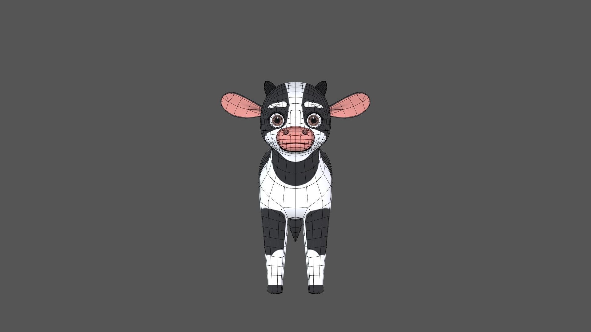 Calf Cartoon Character Low-poly 3D model_27