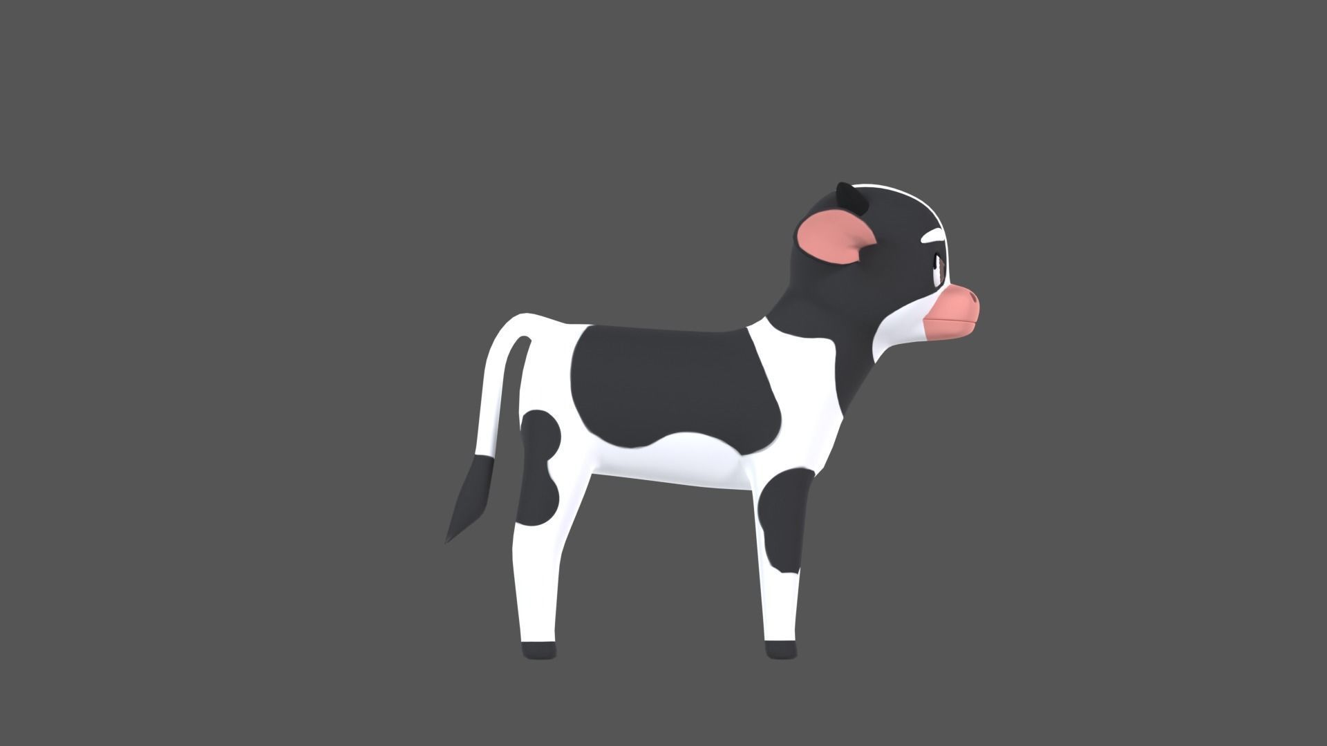 Calf Cartoon Character Low-poly 3D model_12