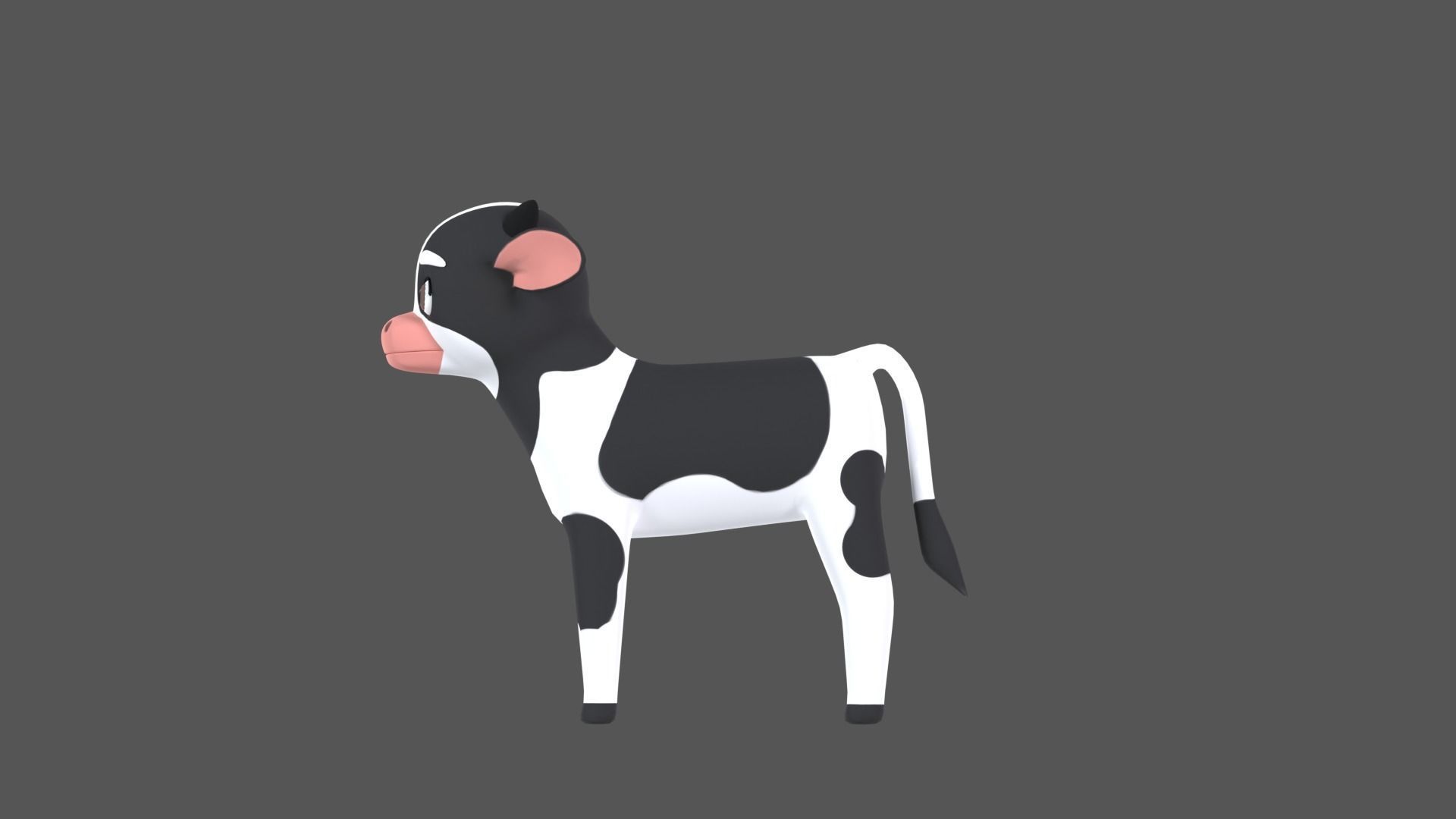 Calf Cartoon Character Low-poly 3D model_14