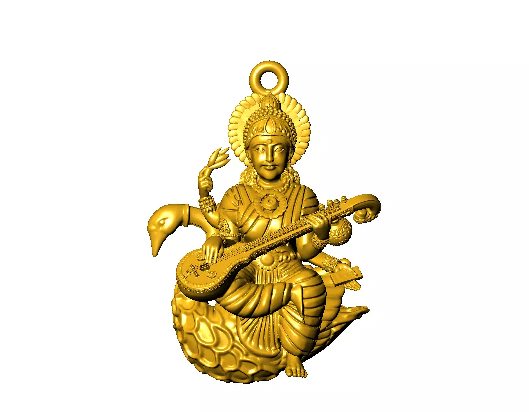 Saraswati pendent 3D print model