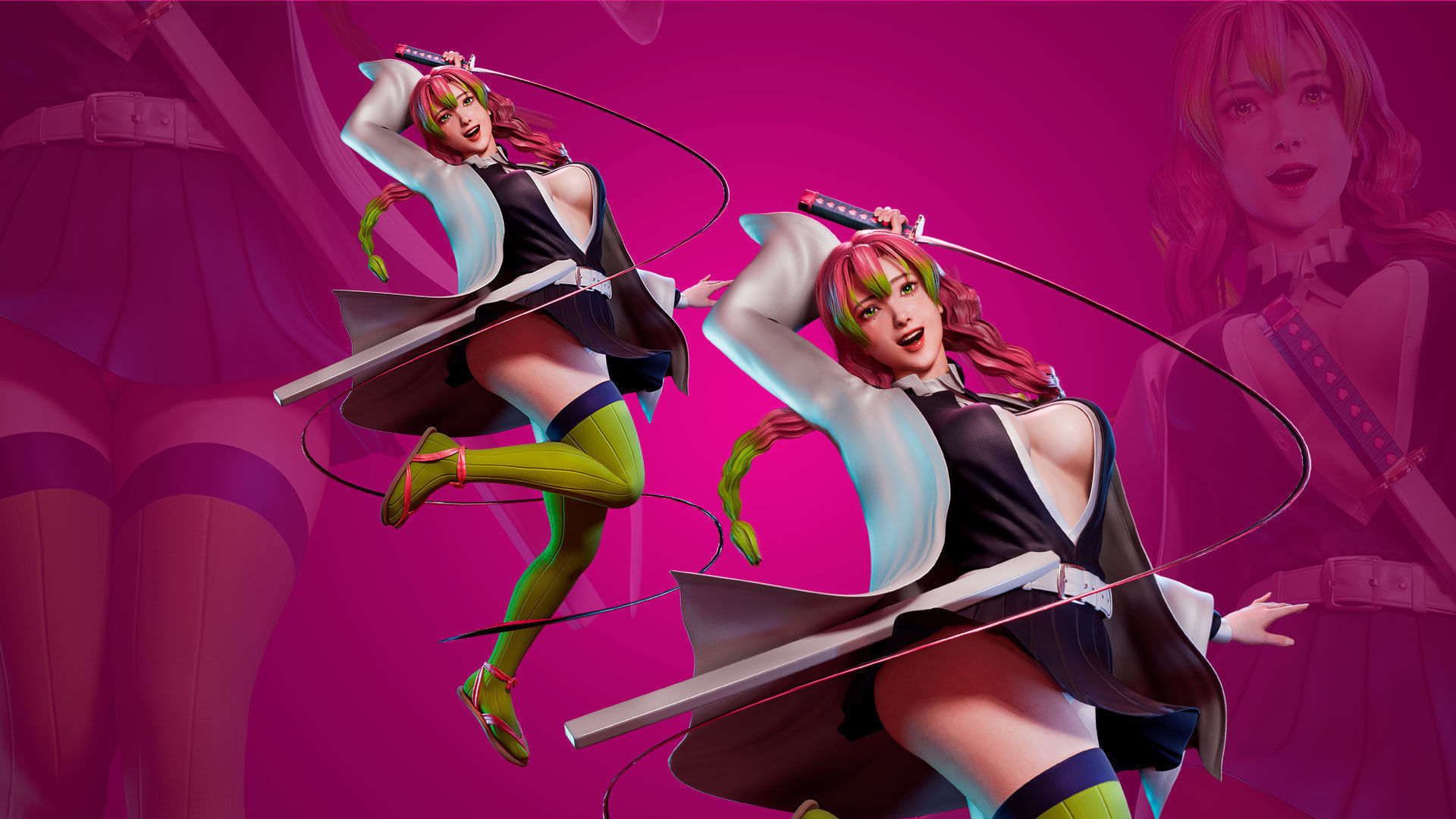 Mitsuri Kanroji - Demon Slayer - Blender - UE4 Low-poly 3D model_3