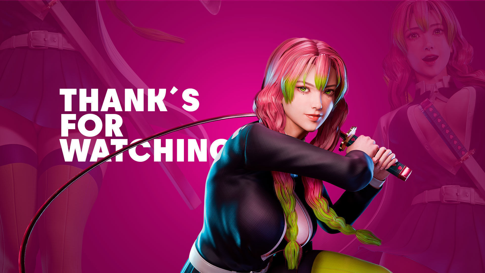 Mitsuri Kanroji - Demon Slayer - Blender - UE4 Low-poly 3D model_13