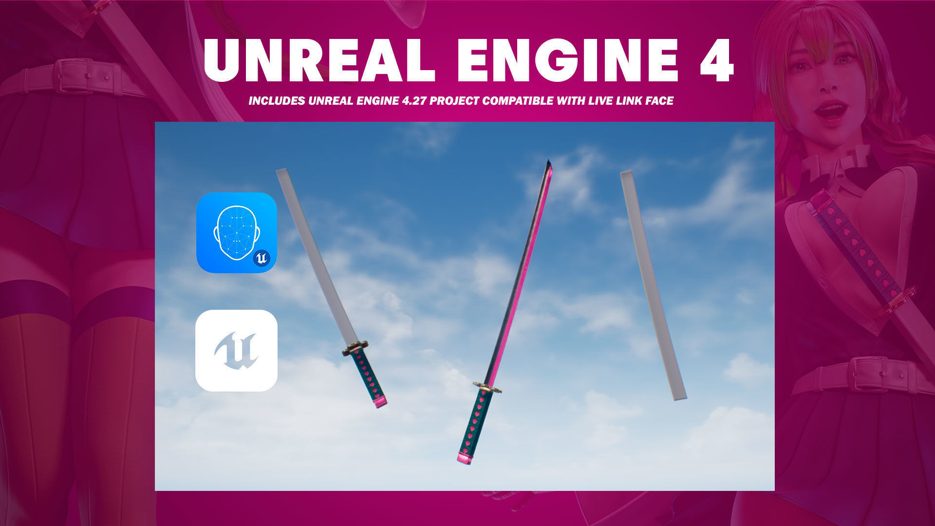 Mitsuri Kanroji - Demon Slayer - Blender - UE4 Low-poly 3D model_12