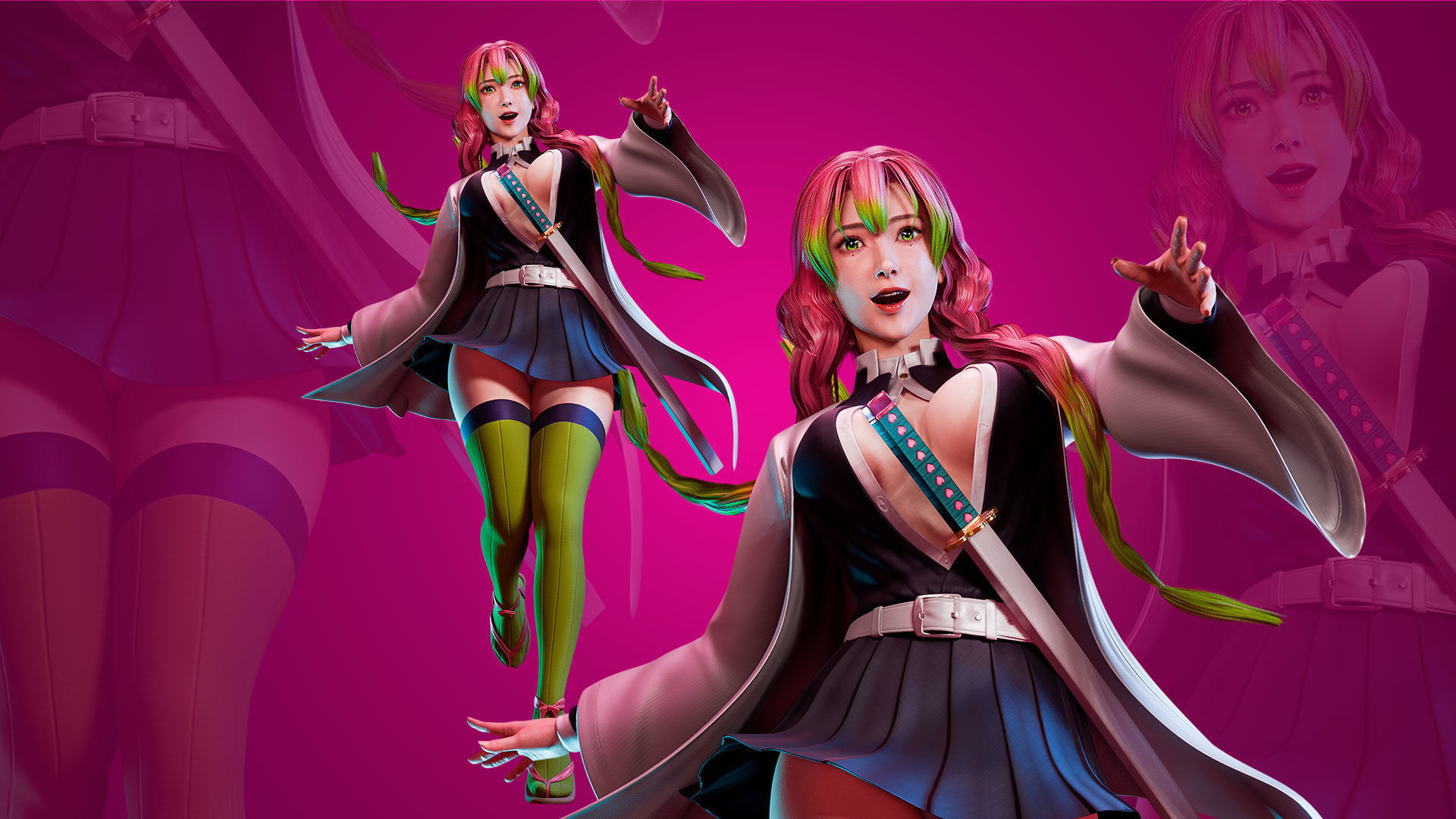 Mitsuri Kanroji - Demon Slayer - Blender - UE4 Low-poly 3D model_2