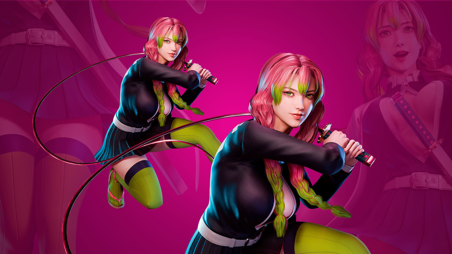 Mitsuri Kanroji - Demon Slayer - Blender - UE4 Low-poly 3D model_5