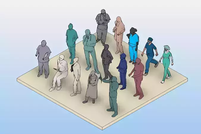 MEDICAL PERSONNEL SET IN REVIT - PERSONAL MEDICO FAMILIA REVIT 
