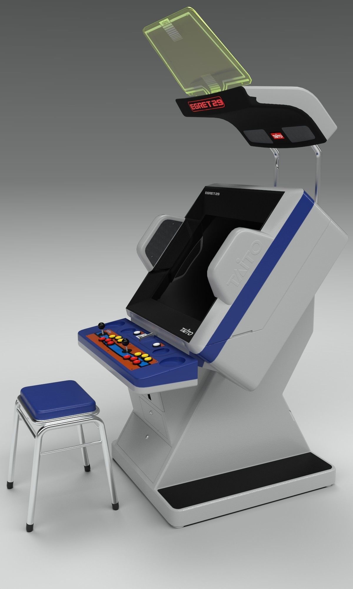 Taito Egret 29 Arcade Machine Low-poly 3D model_2