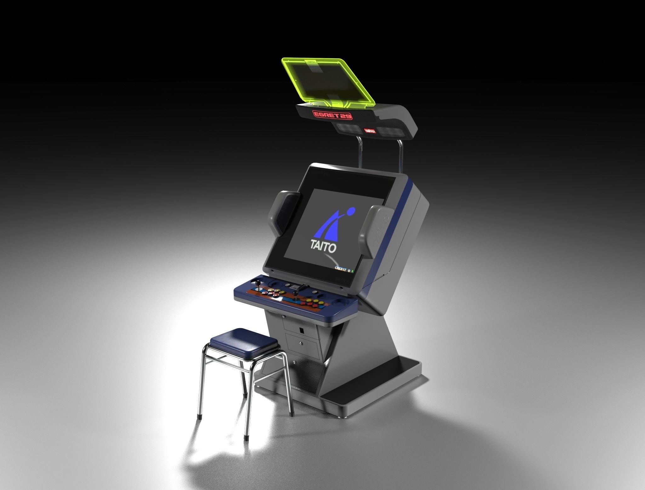 Taito Egret 29 Arcade Machine Low-poly 3D model_6