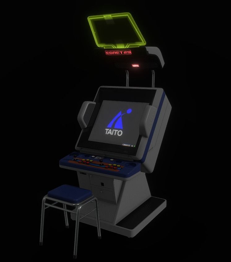 Taito Egret 29 Arcade Machine Low-poly 3D model_10