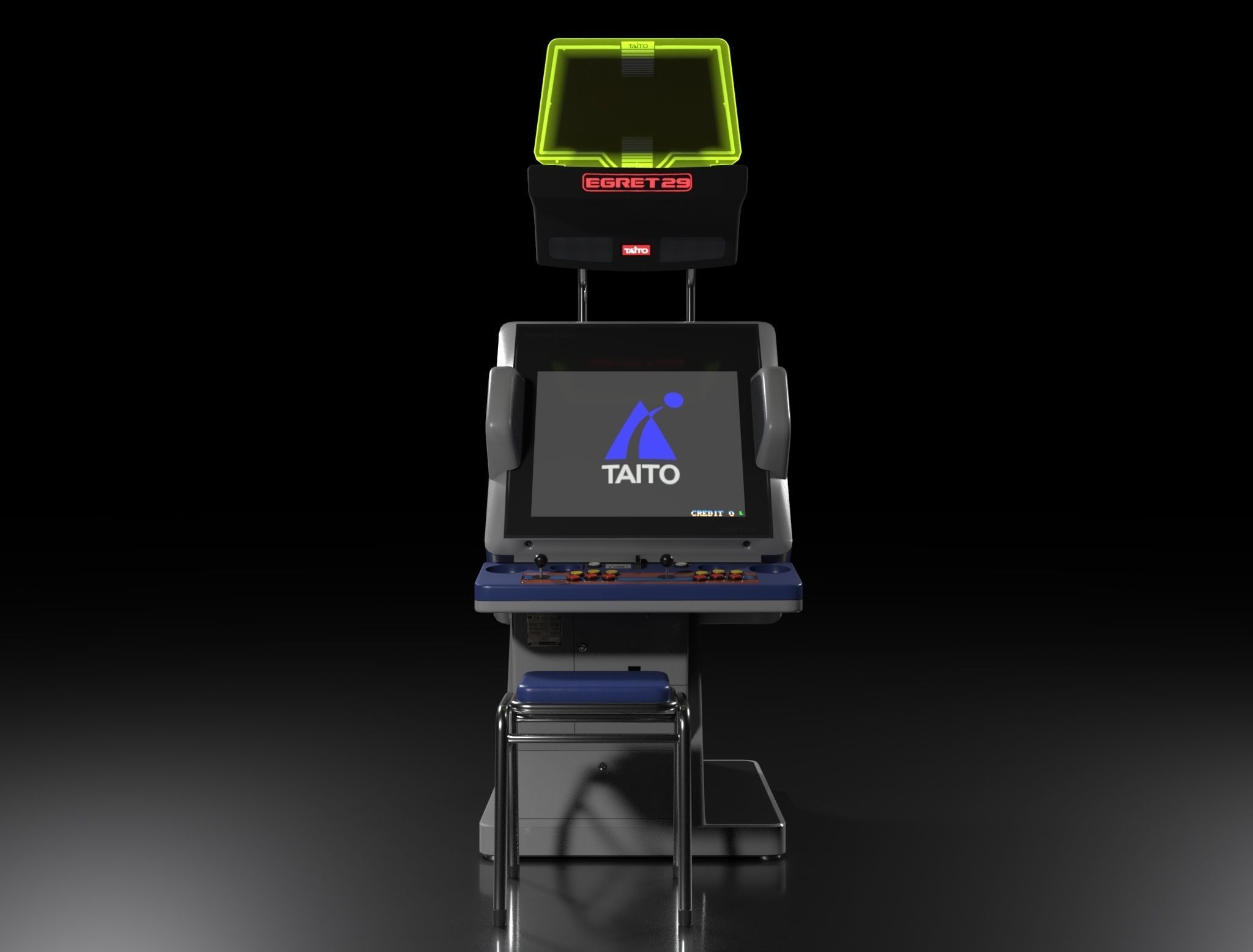 Taito Egret 29 Arcade Machine Low-poly 3D model_1