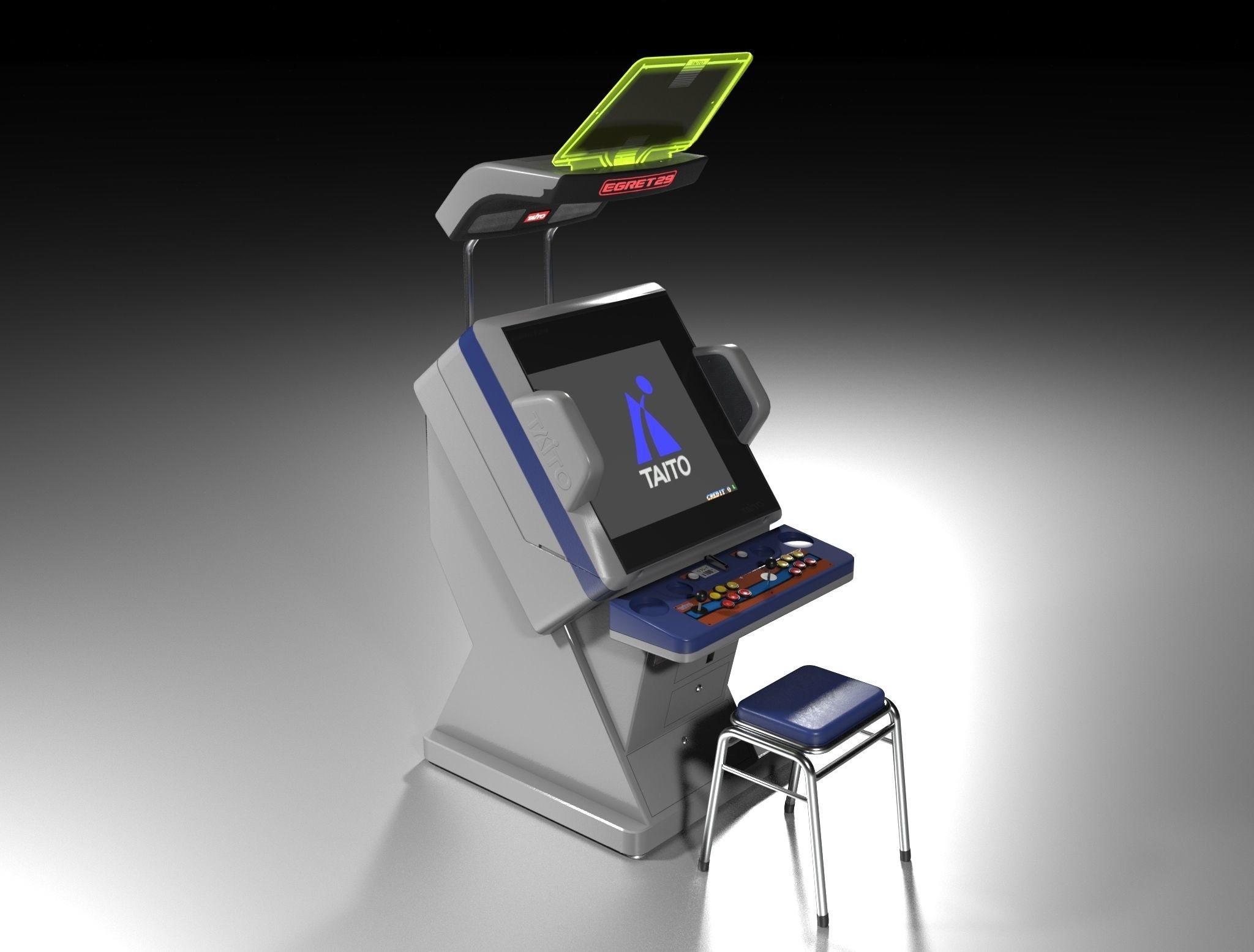 Taito Egret 29 Arcade Machine Low-poly 3D model_5