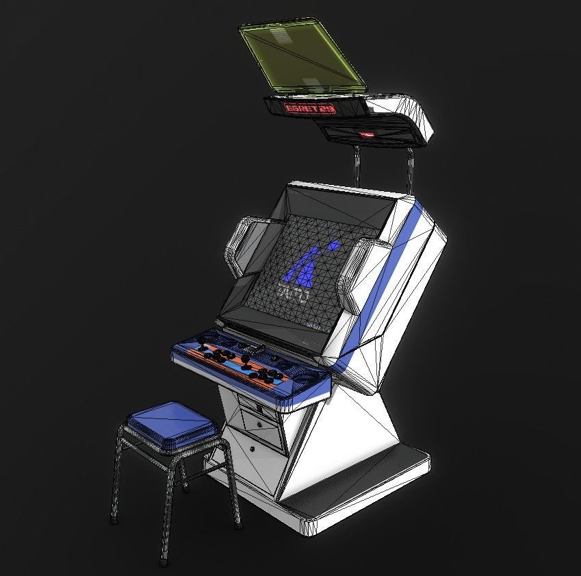 Taito Egret 29 Arcade Machine Low-poly 3D model_11