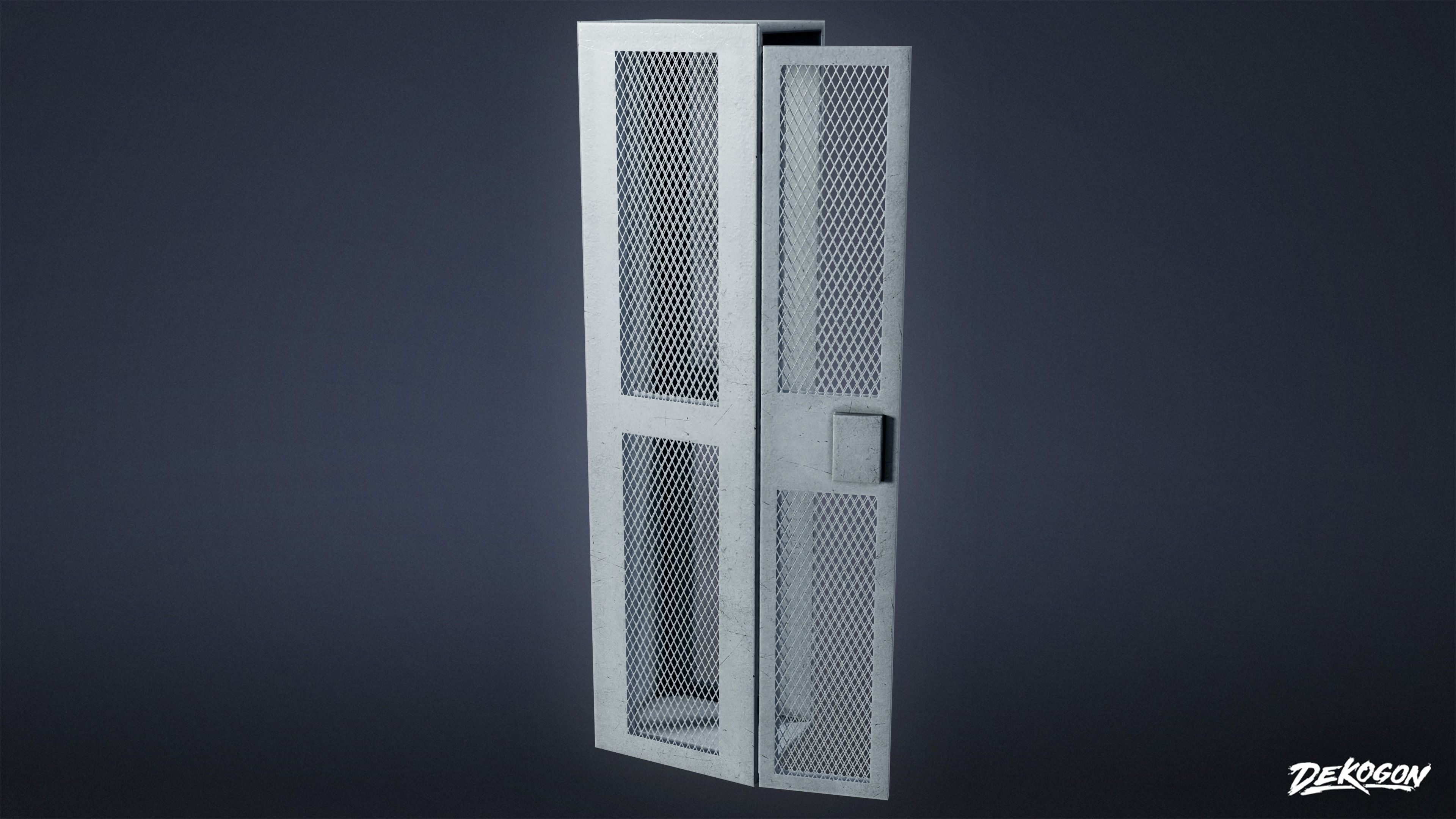 MILITARY - Locker 01 - LOW POLY Low-poly 3D model_5