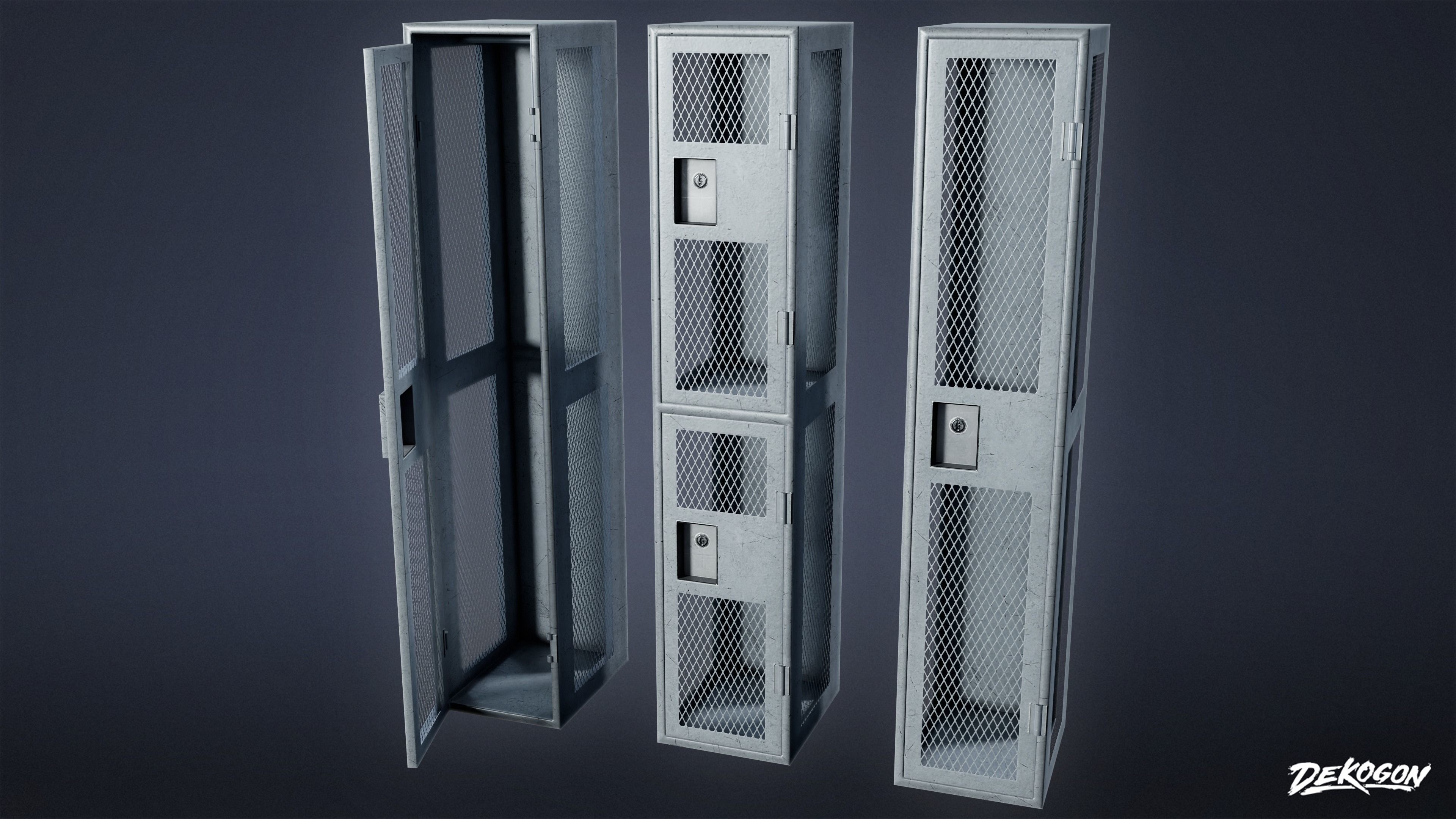 MILITARY - Locker 01 - LOW POLY Low-poly 3D model_10