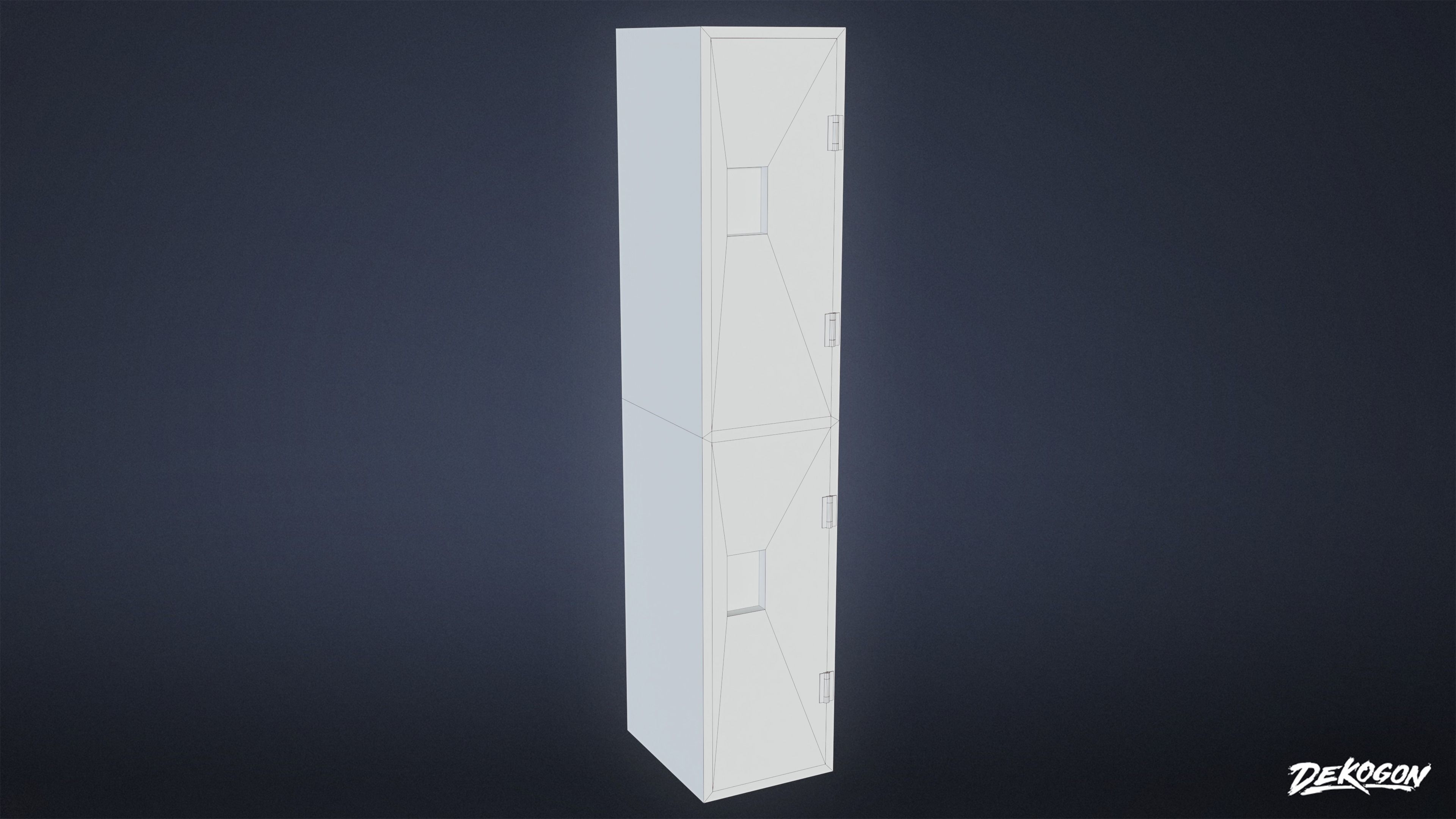 MILITARY - Locker 01 - LOW POLY Low-poly 3D model_9