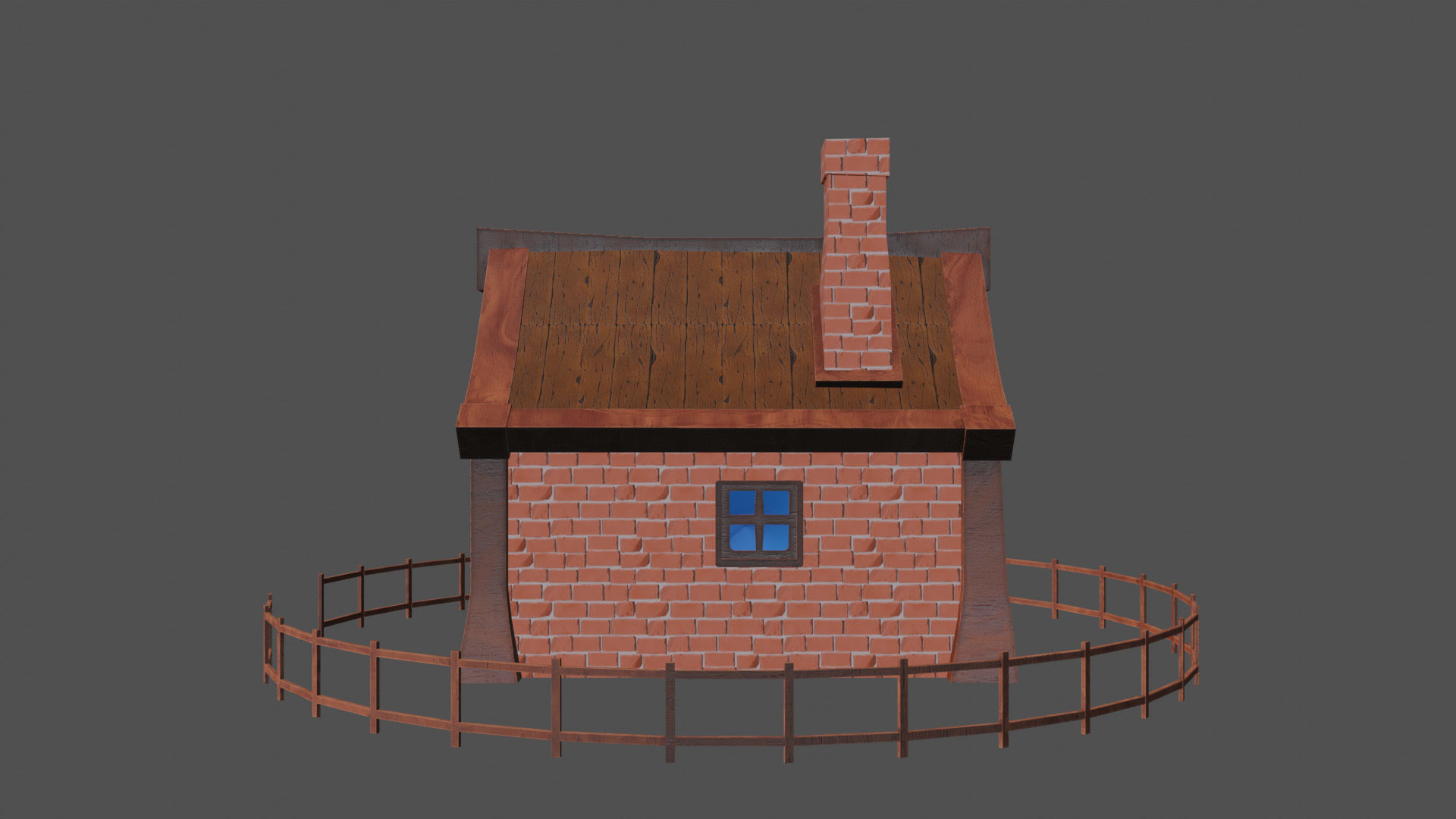 stylized medieval house 2 Low-poly 3D model_1