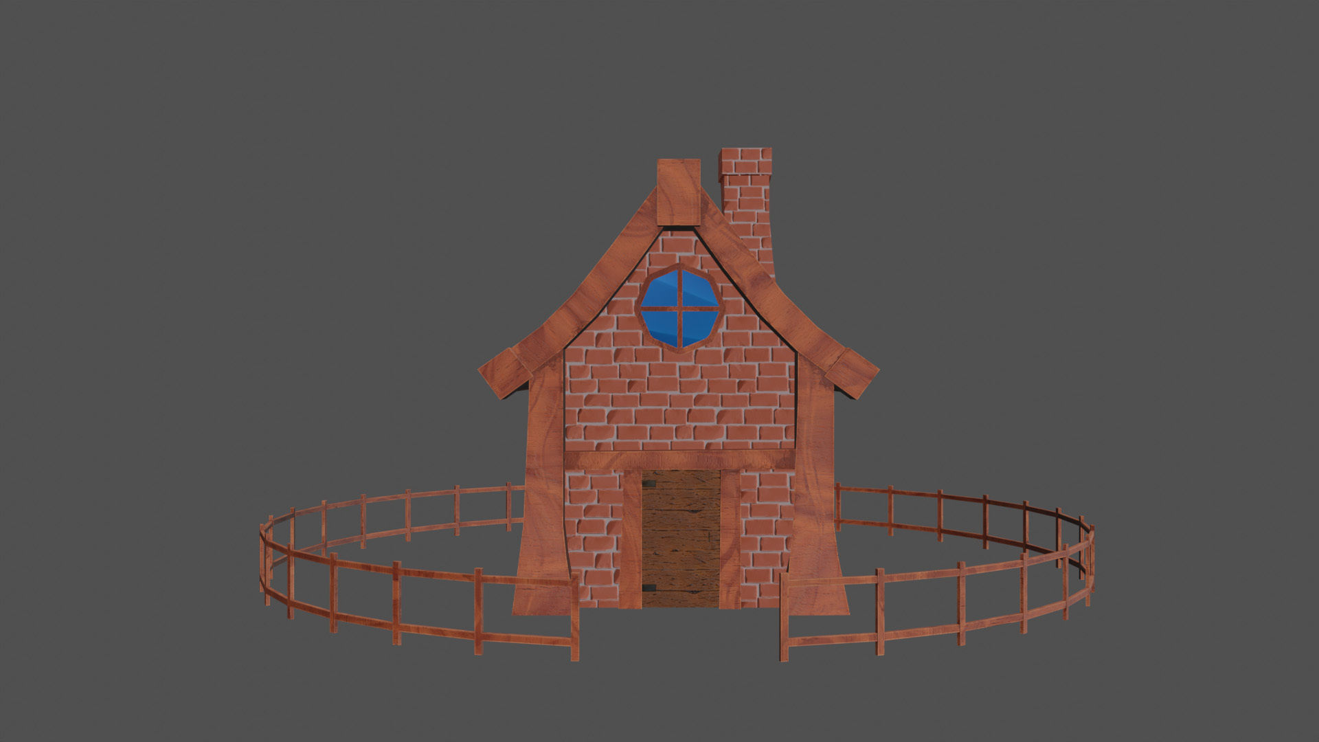 stylized medieval house 2 Low-poly 3D model_5
