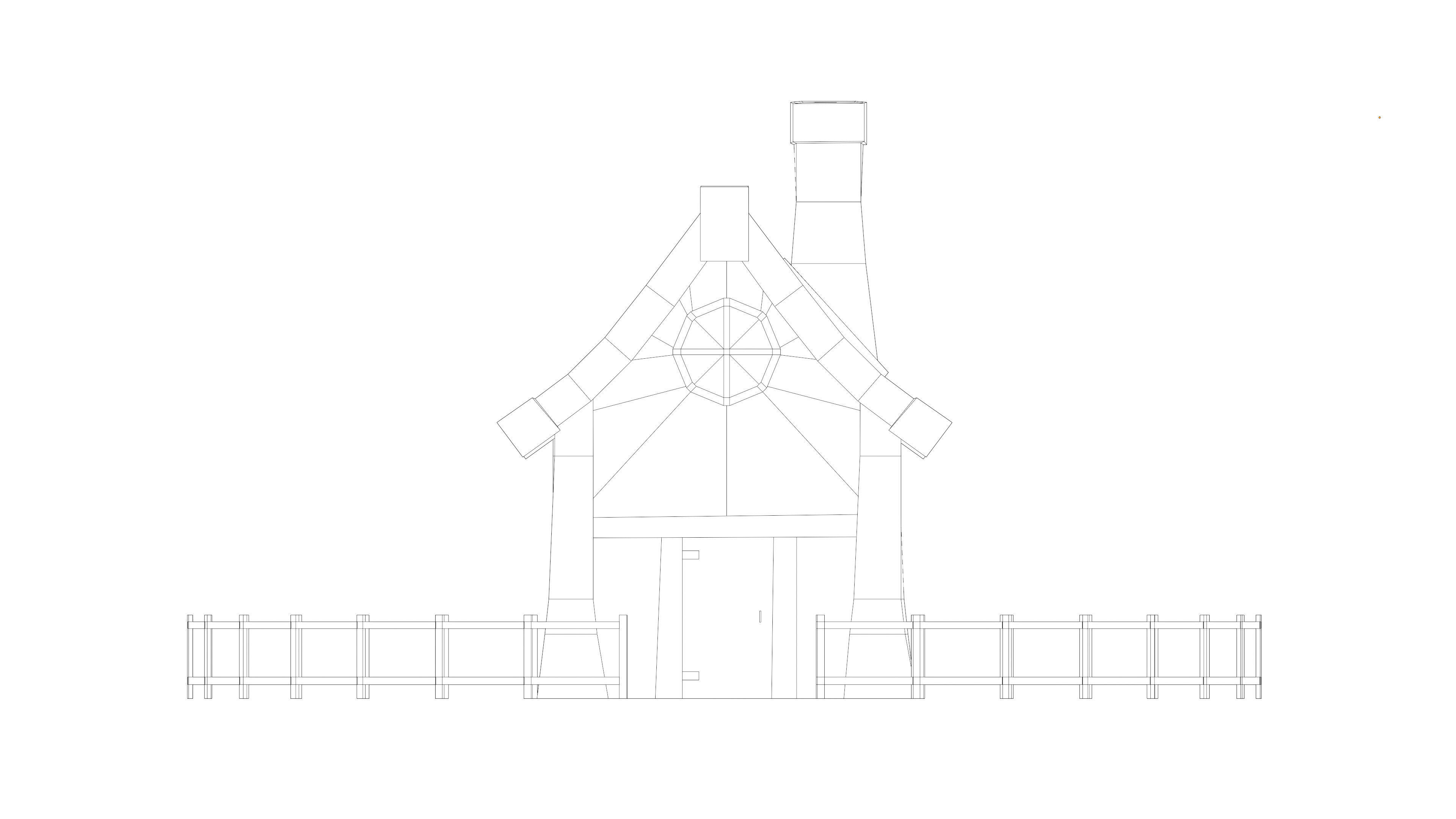 stylized medieval house 2 Low-poly 3D model_7