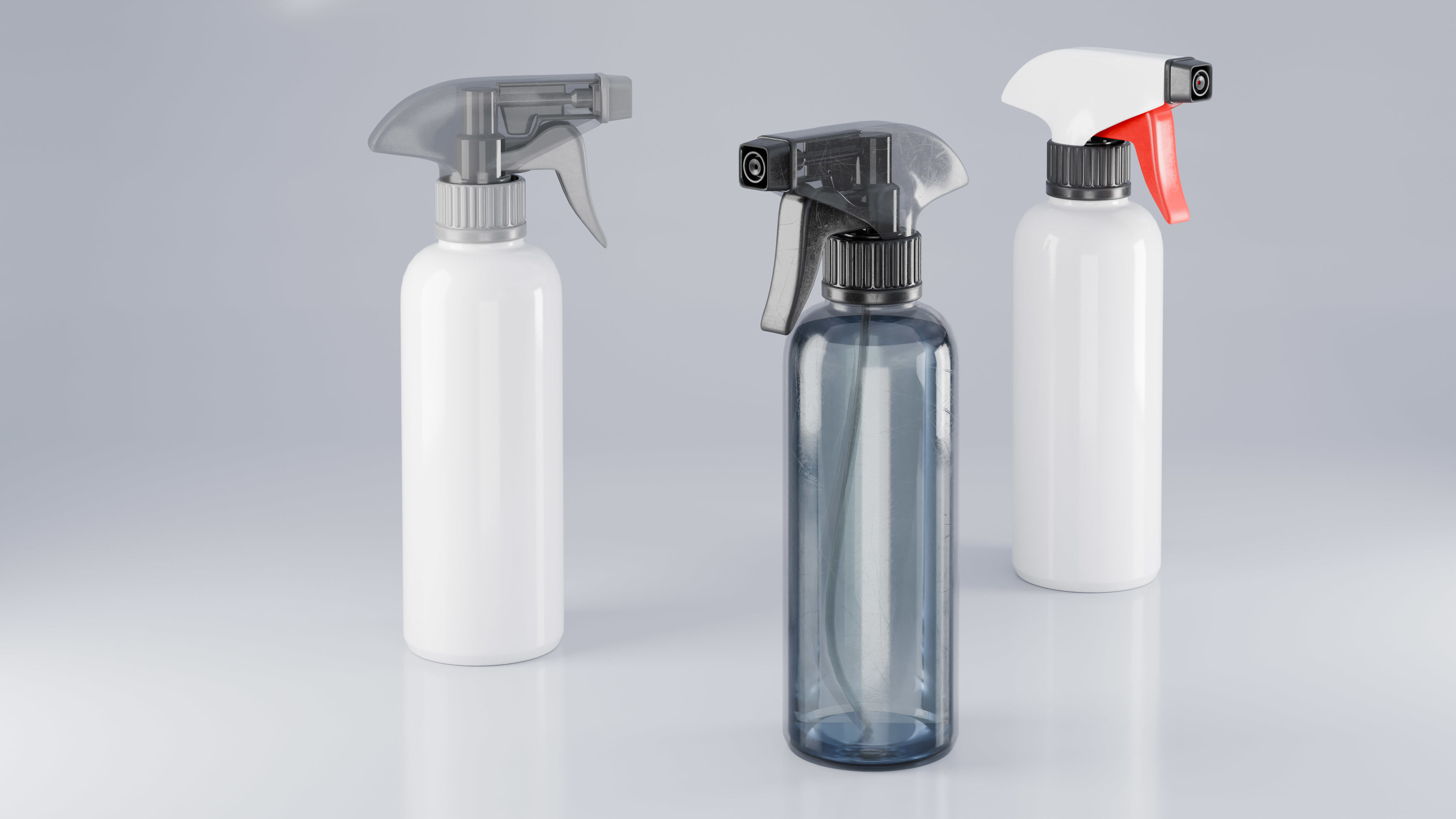 Plastic Spray Bottle - Hand Sanitizer atomizer 3D model_2