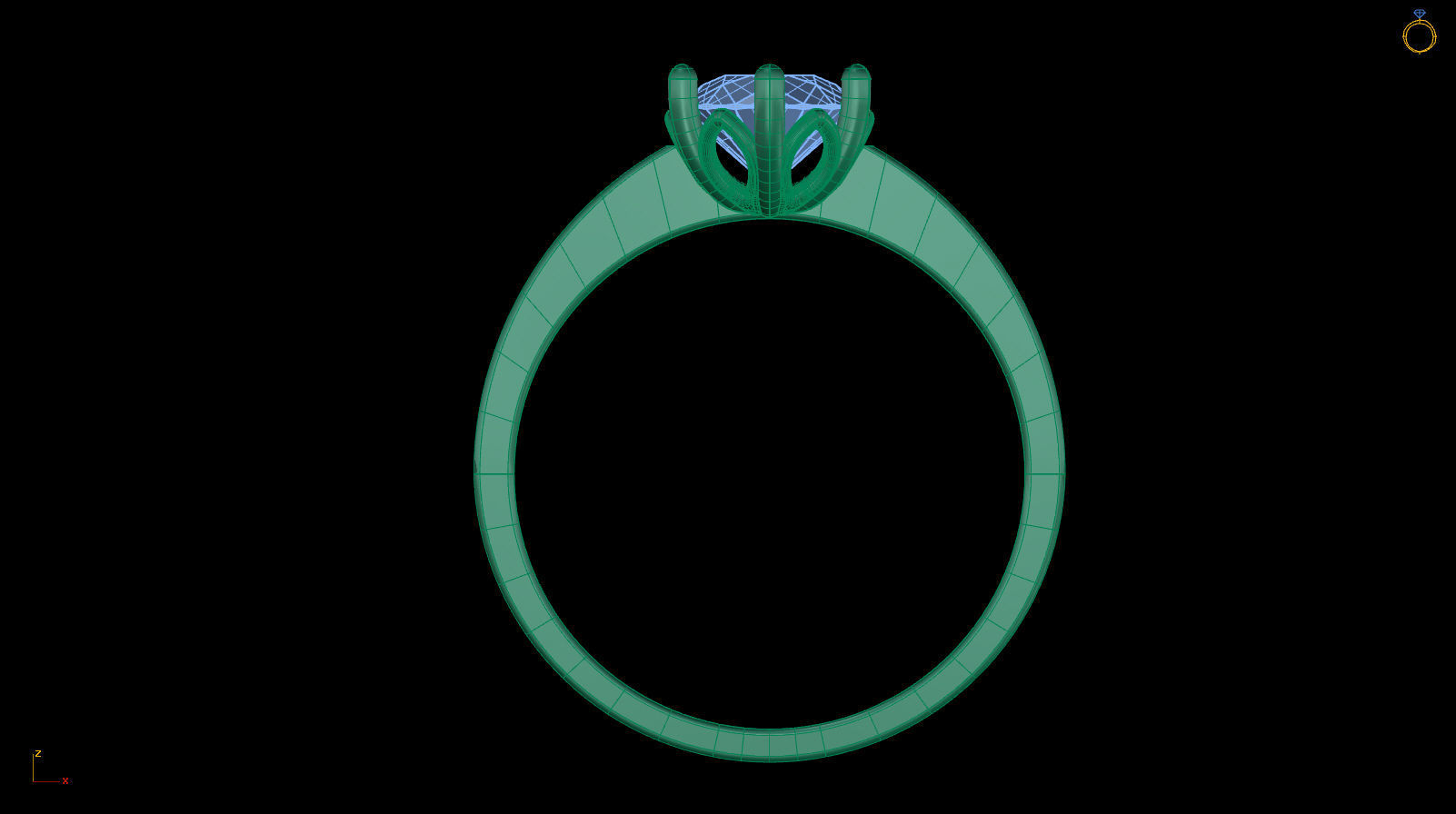 Solitaire Engagement Ring Round gem 6 mm 3D print model_13