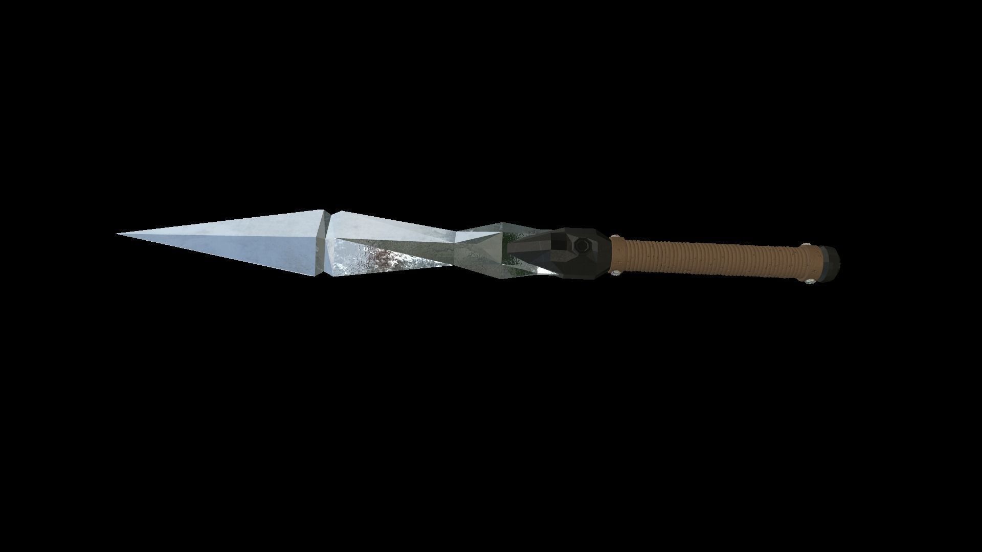 Low Poly Tactical Dagger Knife 3D Model Free low-poly 3D model_1