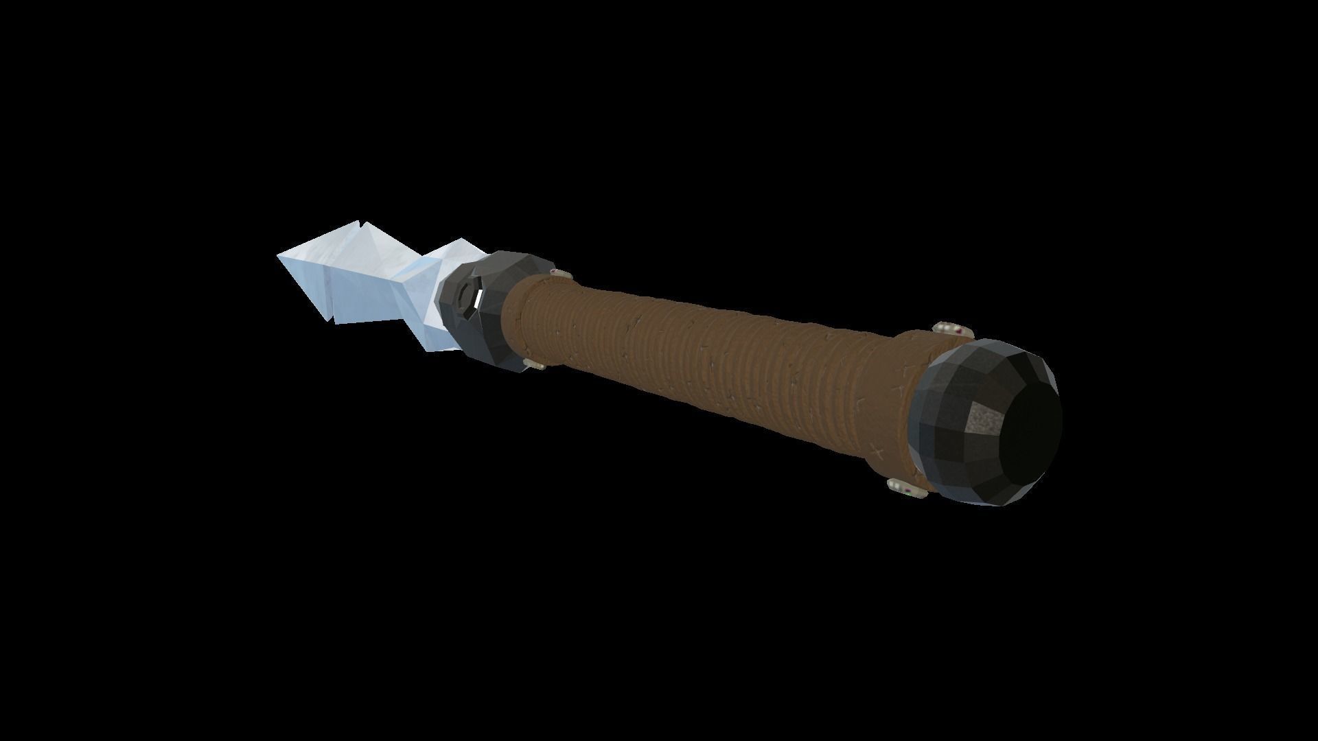 Low Poly Tactical Dagger Knife 3D Model Free low-poly 3D model_2