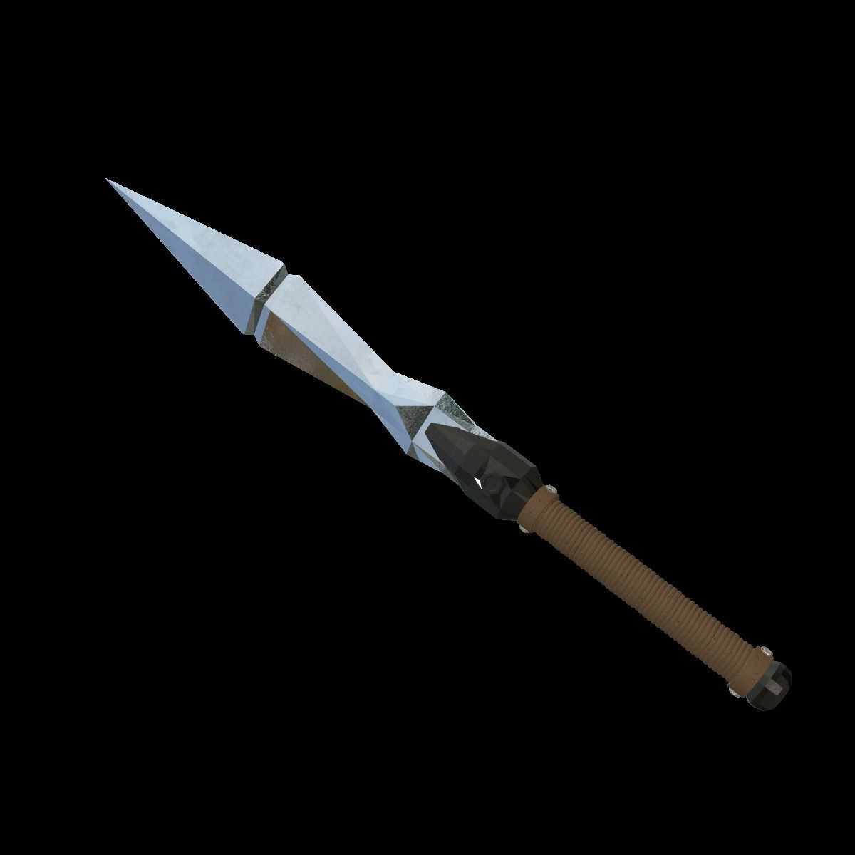 Low Poly Tactical Dagger Knife 3D Model Free low-poly 3D model_7