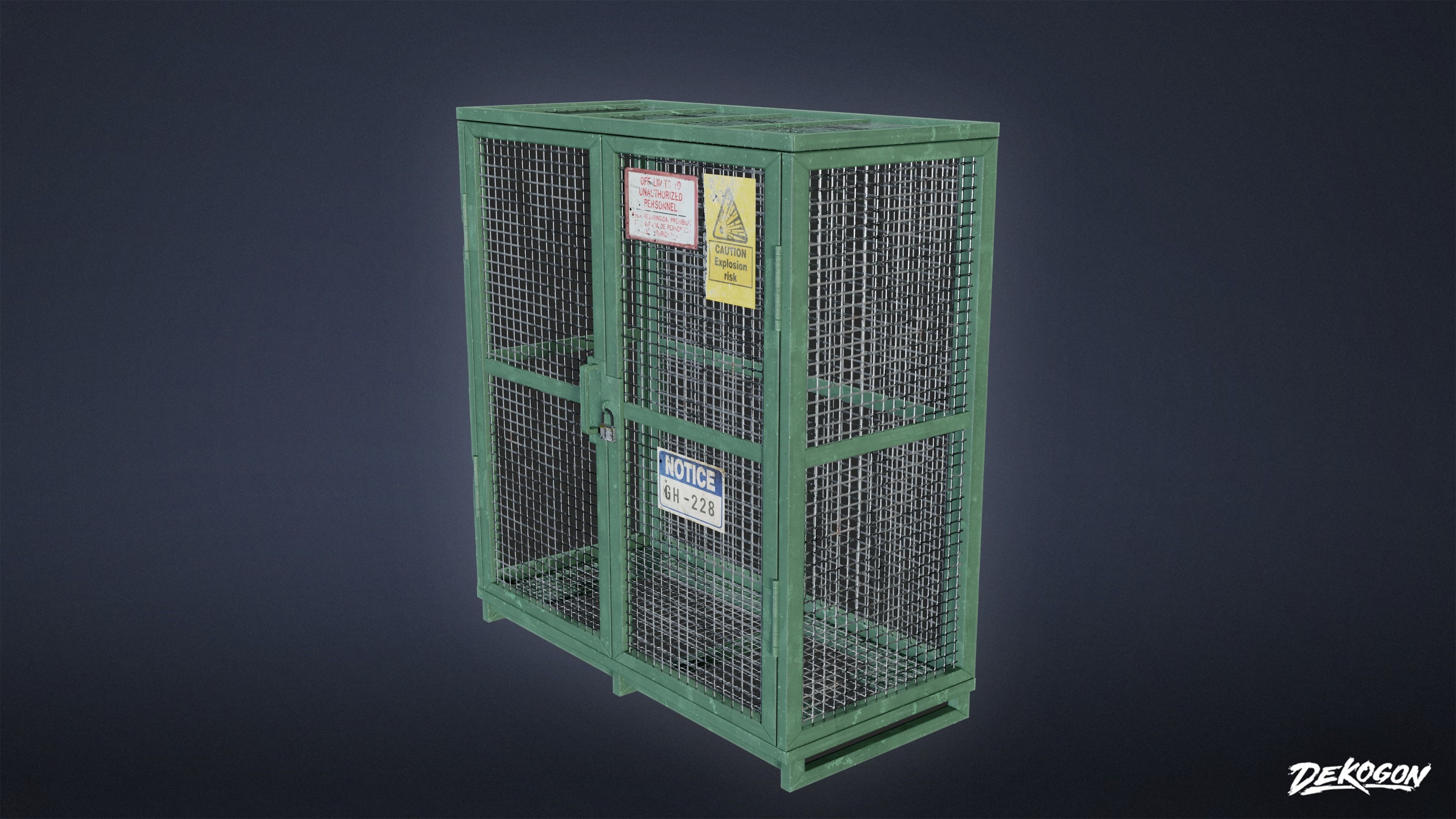 MILITARY - Locker 06 - LOW POLY Low-poly 3D model_4