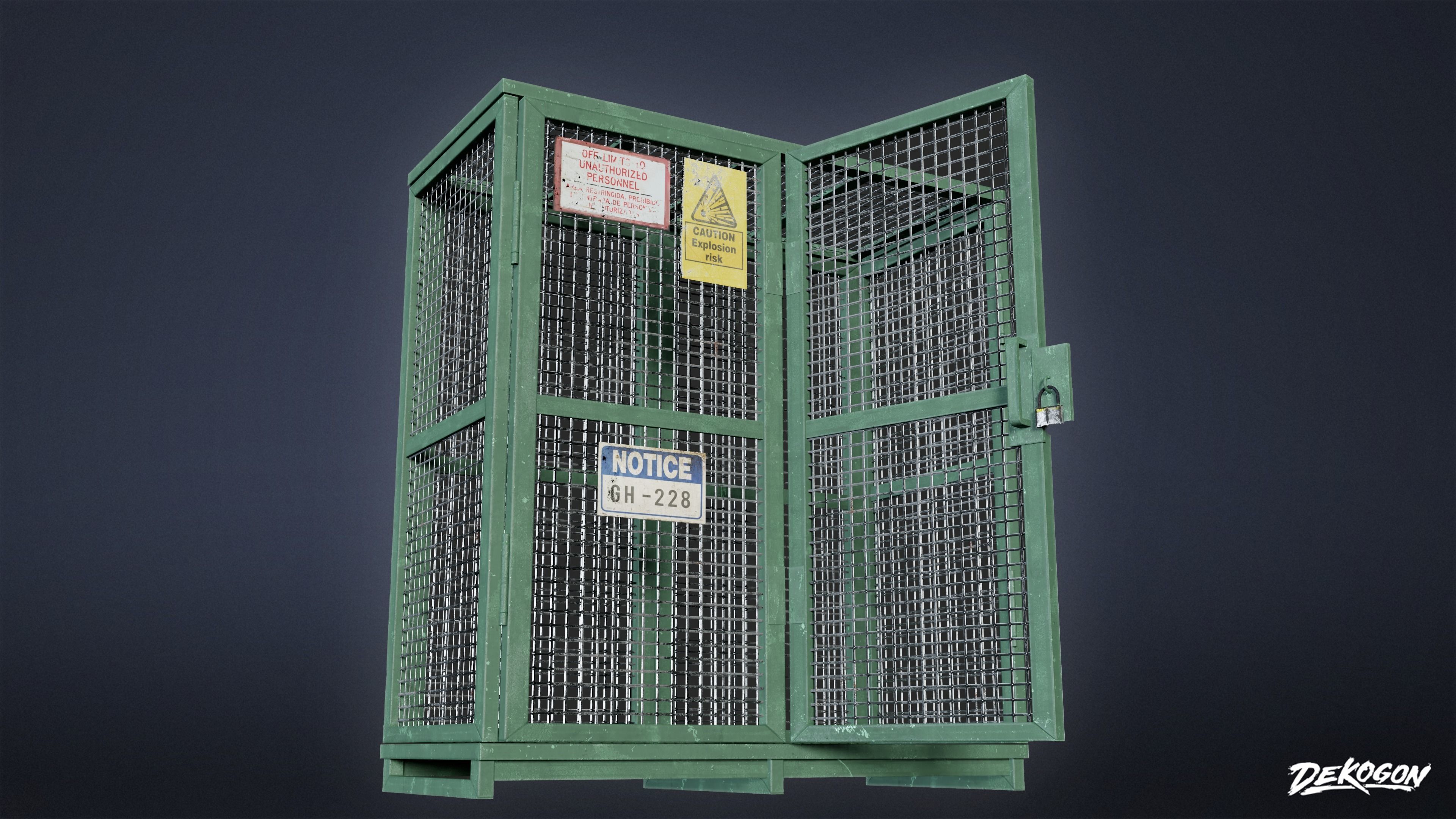 MILITARY - Locker 06 - LOW POLY Low-poly 3D model_9