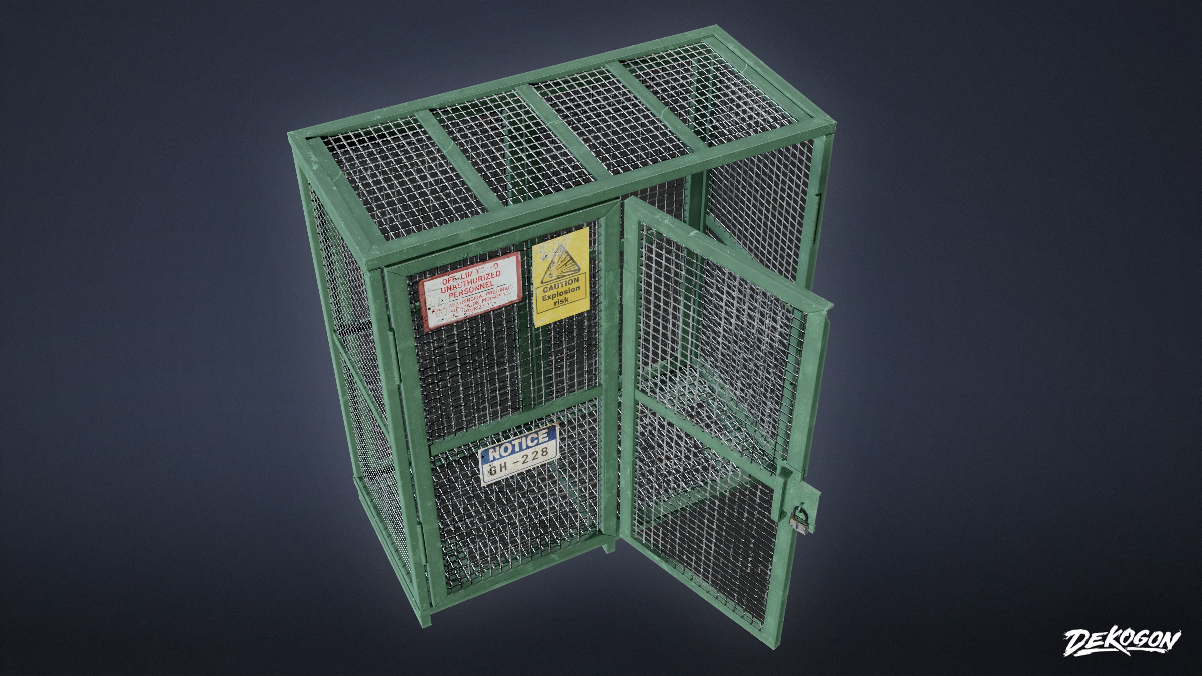 MILITARY - Locker 06 - LOW POLY Low-poly 3D model_8