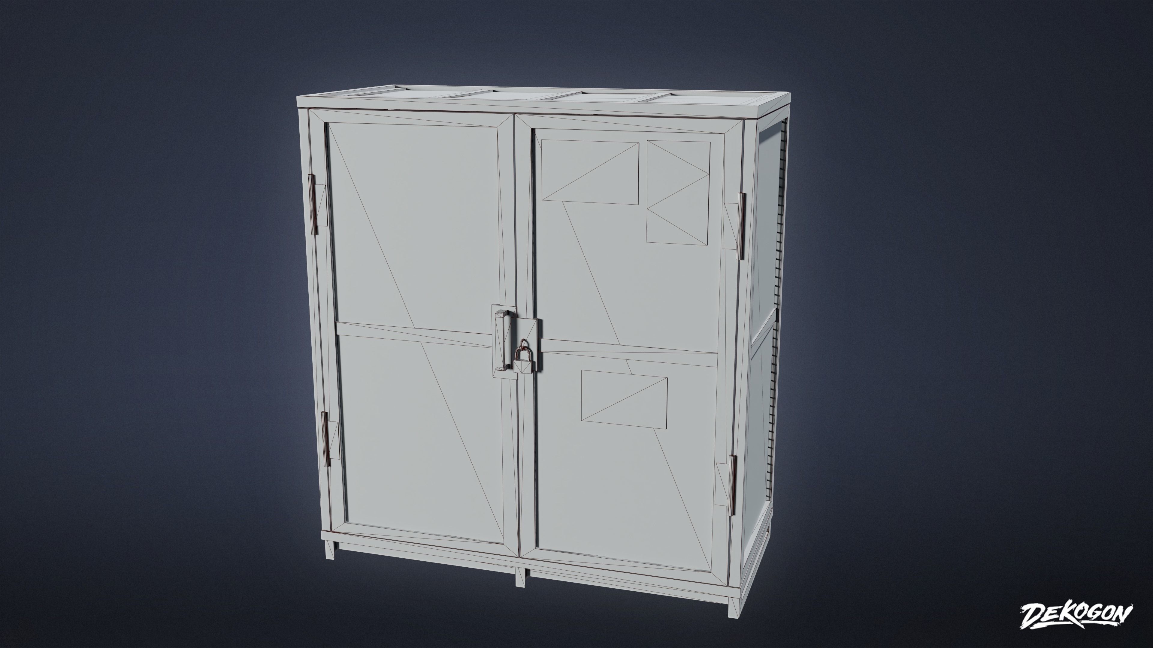 MILITARY - Locker 06 - LOW POLY Low-poly 3D model_2