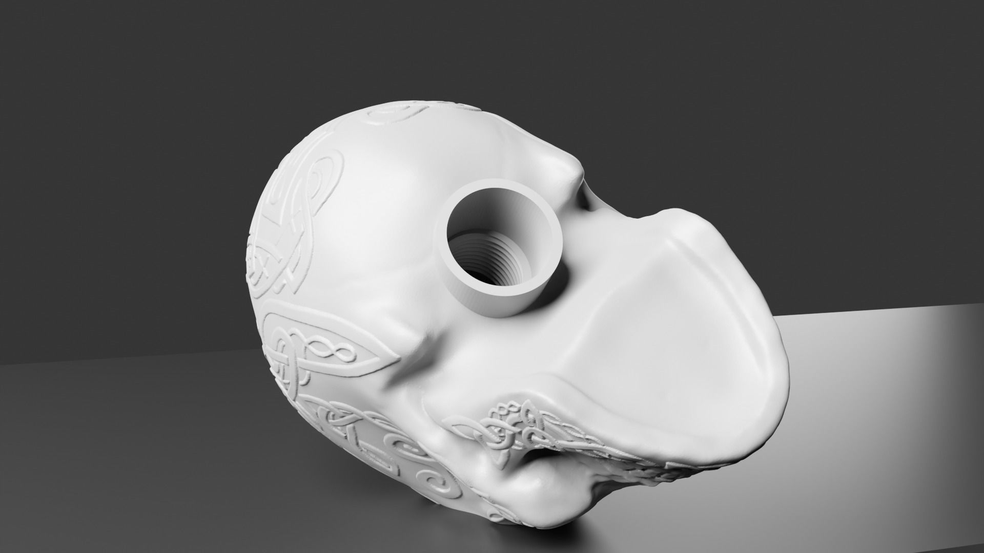 Skull Gear Shifter Head 3D print model_5
