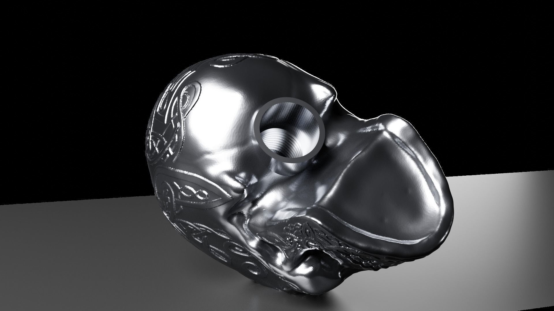 Skull Gear Shifter Head 3D print model_3