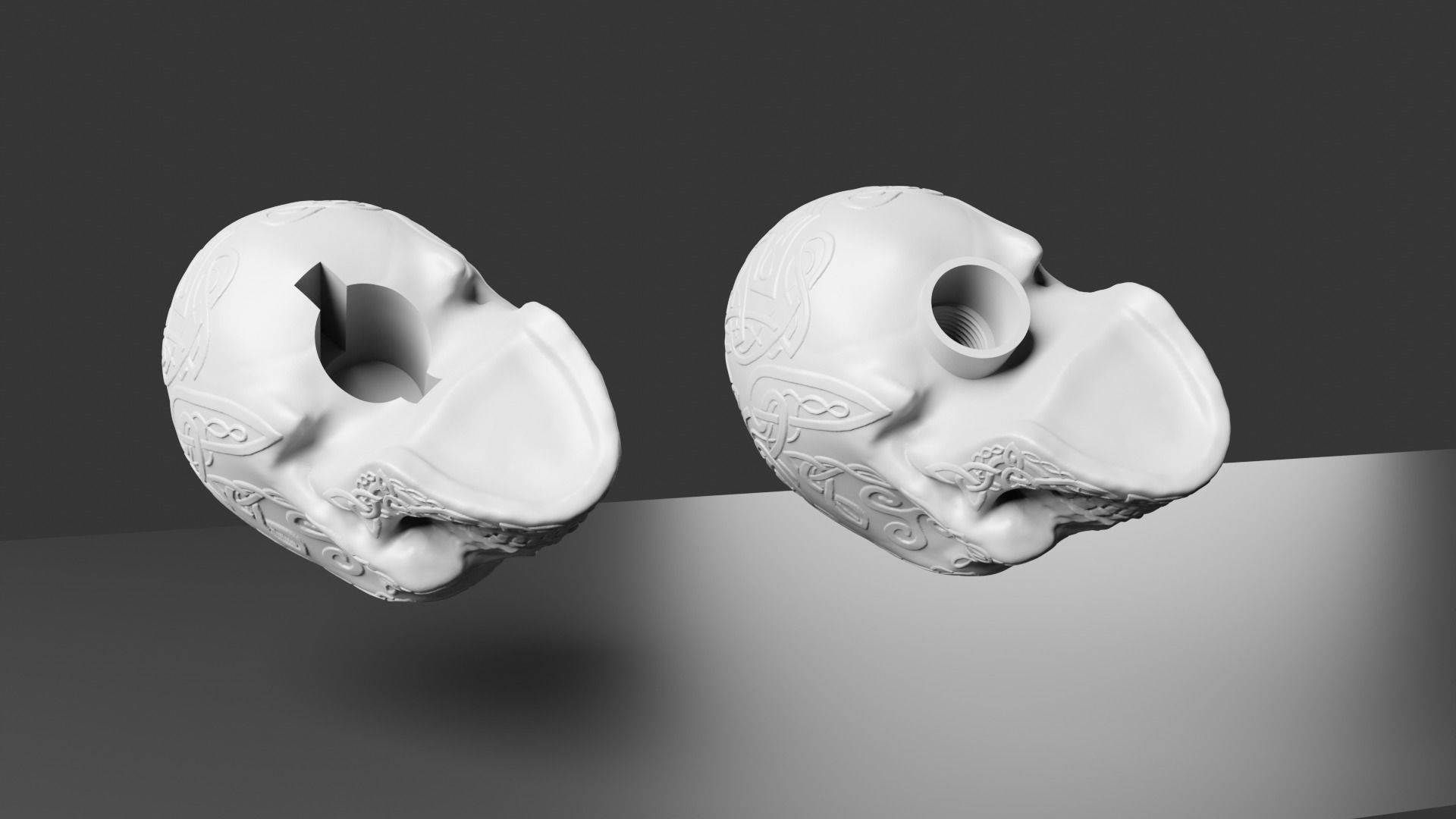 Skull Gear Shifter Head 3D print model_8