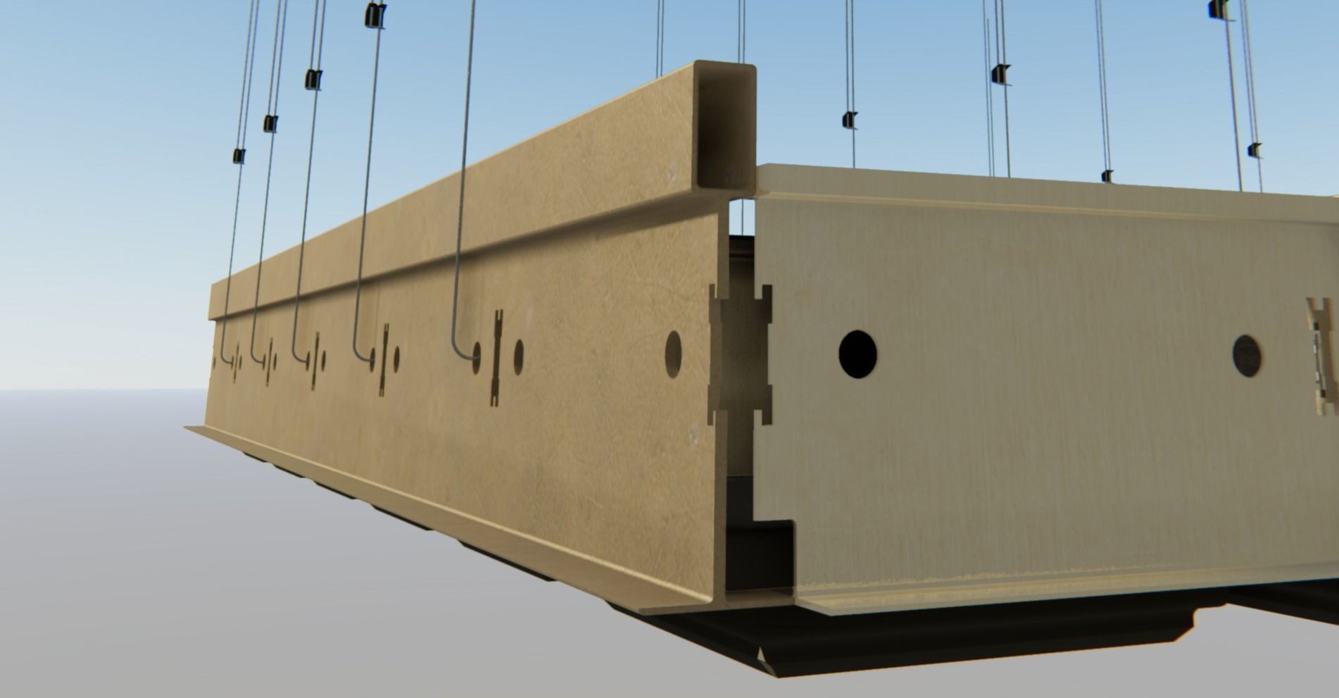 BIM-GC T15 Linear Carrier Suspended Ceiling From Architect 3D model_2