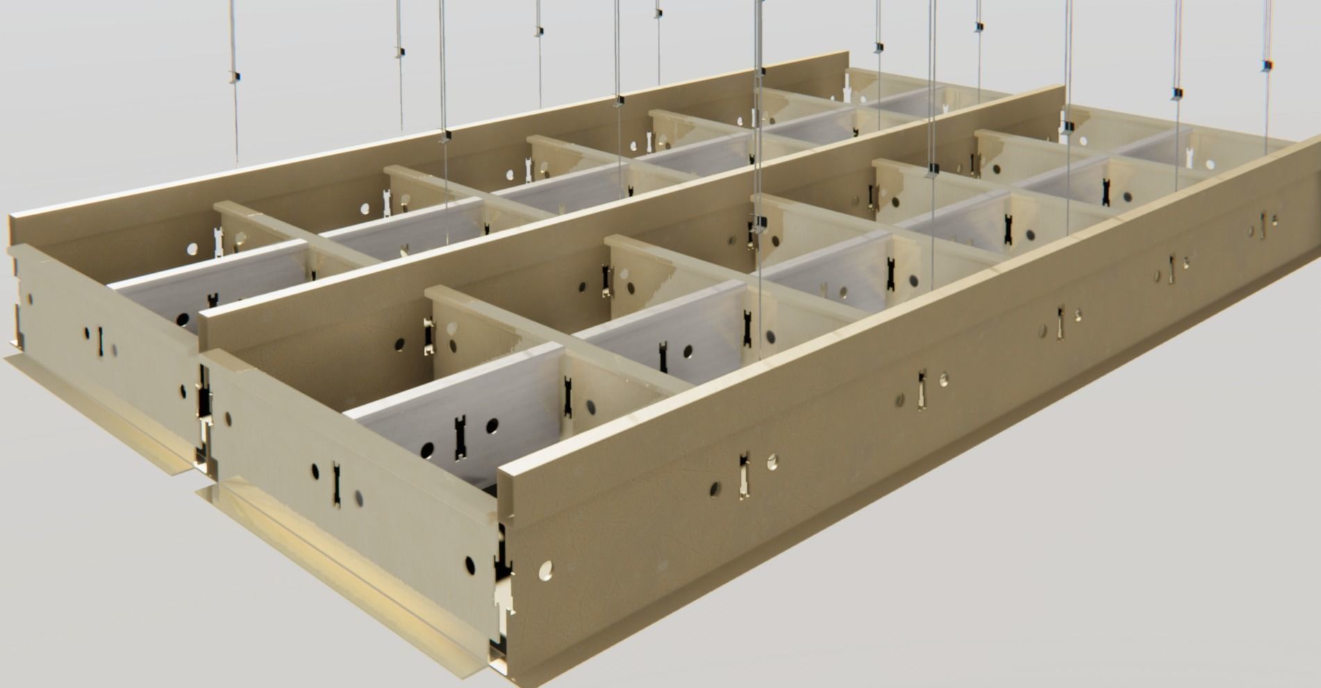 BIM-GC T15 Linear Carrier Suspended Ceiling From Architect 3D model_4