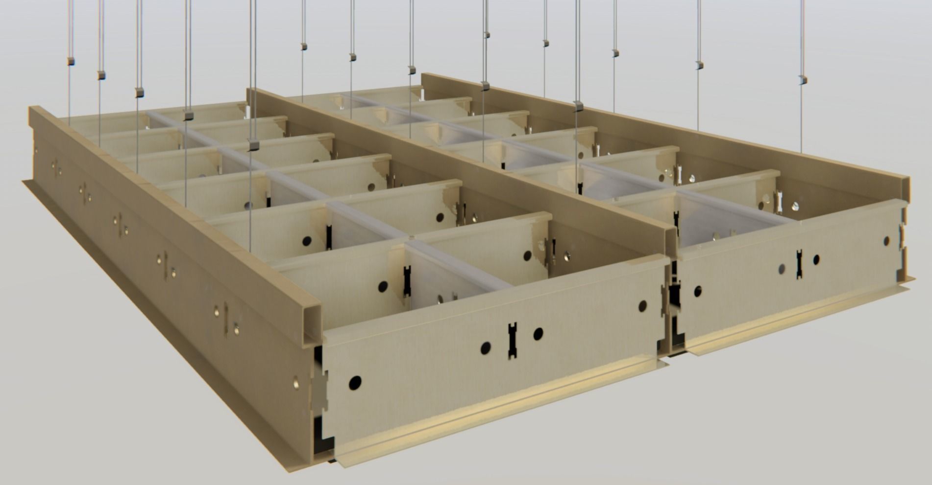 BIM-GC T15 Linear Carrier Suspended Ceiling From Architect 3D model_14