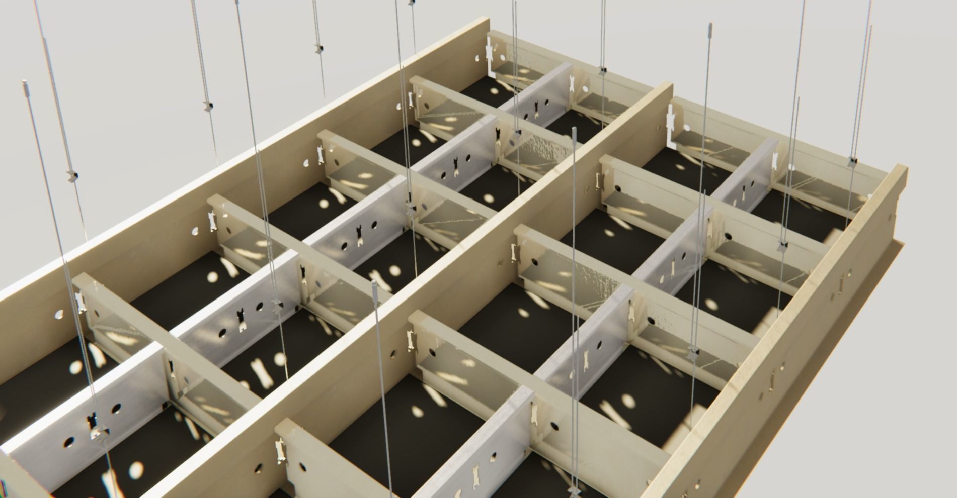 BIM-GC T15 Linear Carrier Suspended Ceiling From Architect 3D model_3