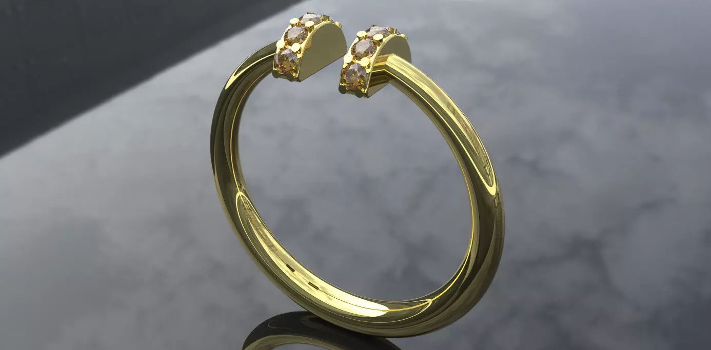 SLEEK MODERN DIAMOND RING Free 3D print model