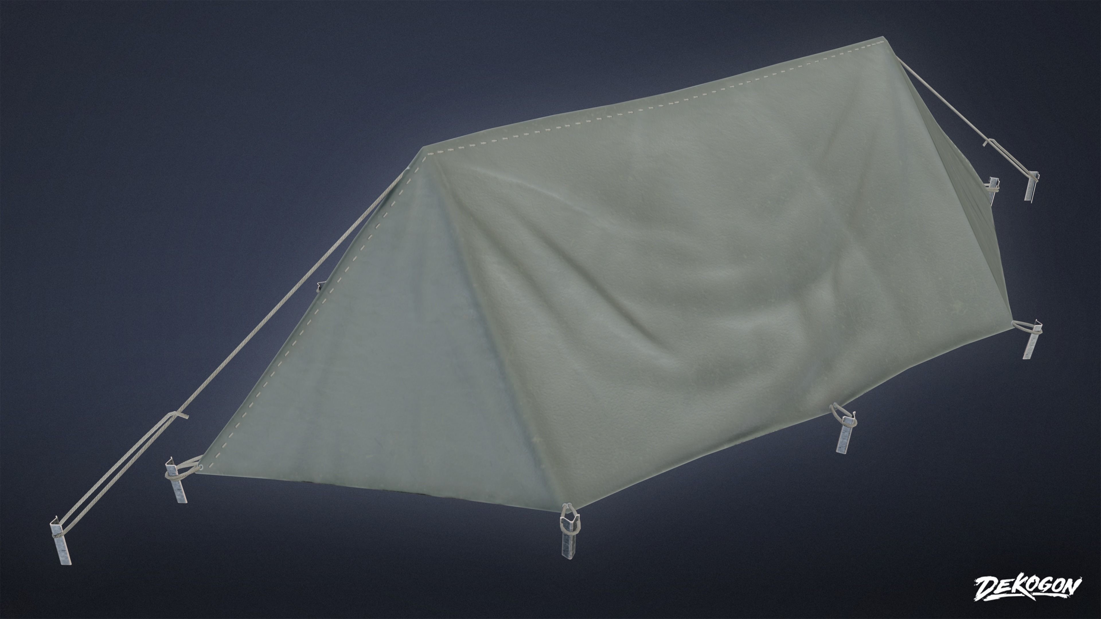 MILITARY - Tent 03 - LOW POLY Low-poly 3D model_1
