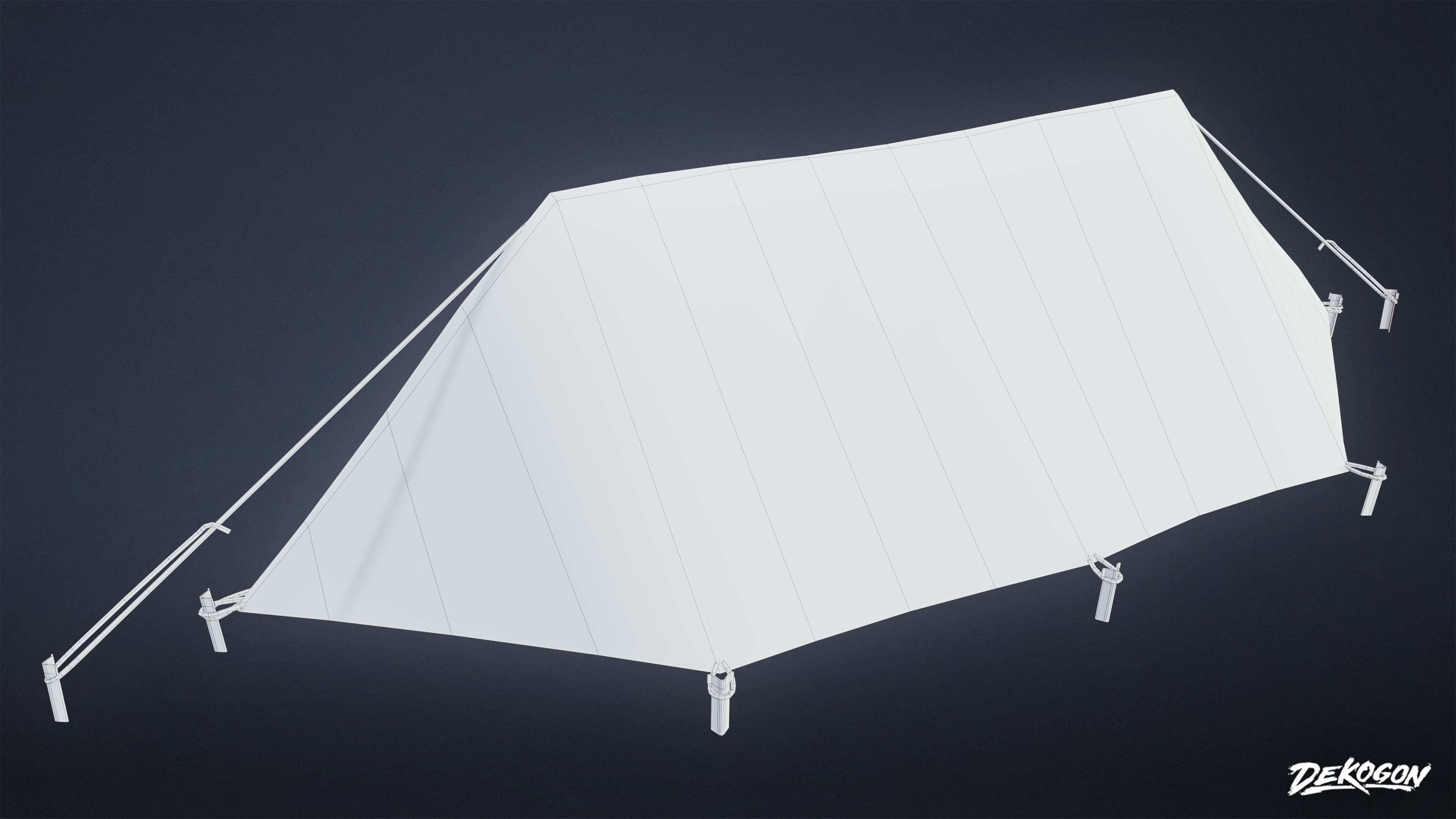 MILITARY - Tent 03 - LOW POLY Low-poly 3D model_7
