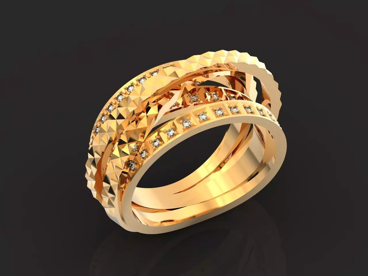 geometric ring made of several ring 1131 3D print model