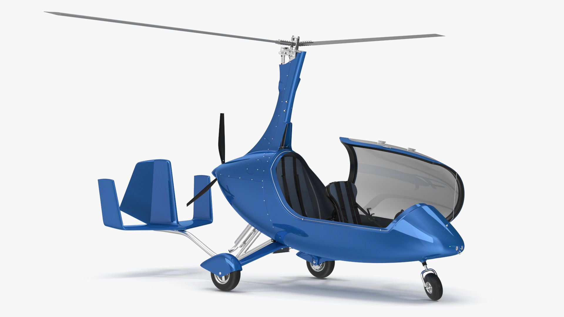 Gyroplane Blue Rigged 3D model