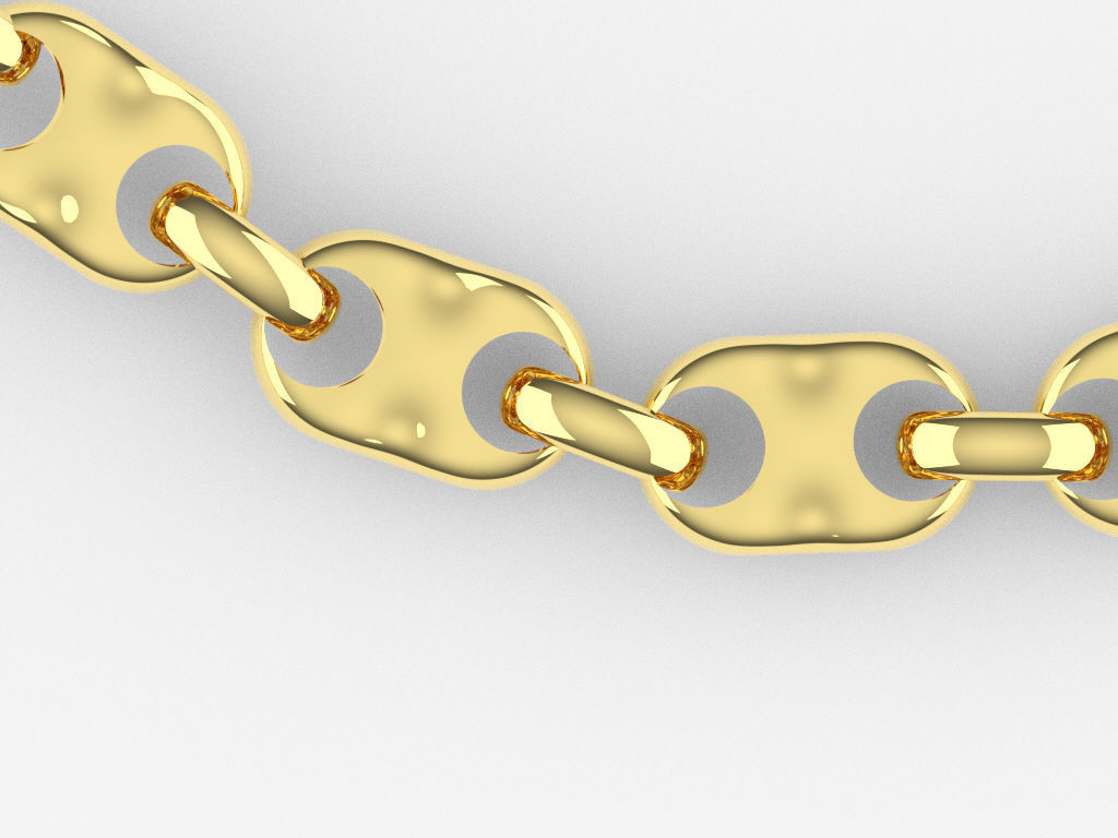 Gold chain  3D print model_1